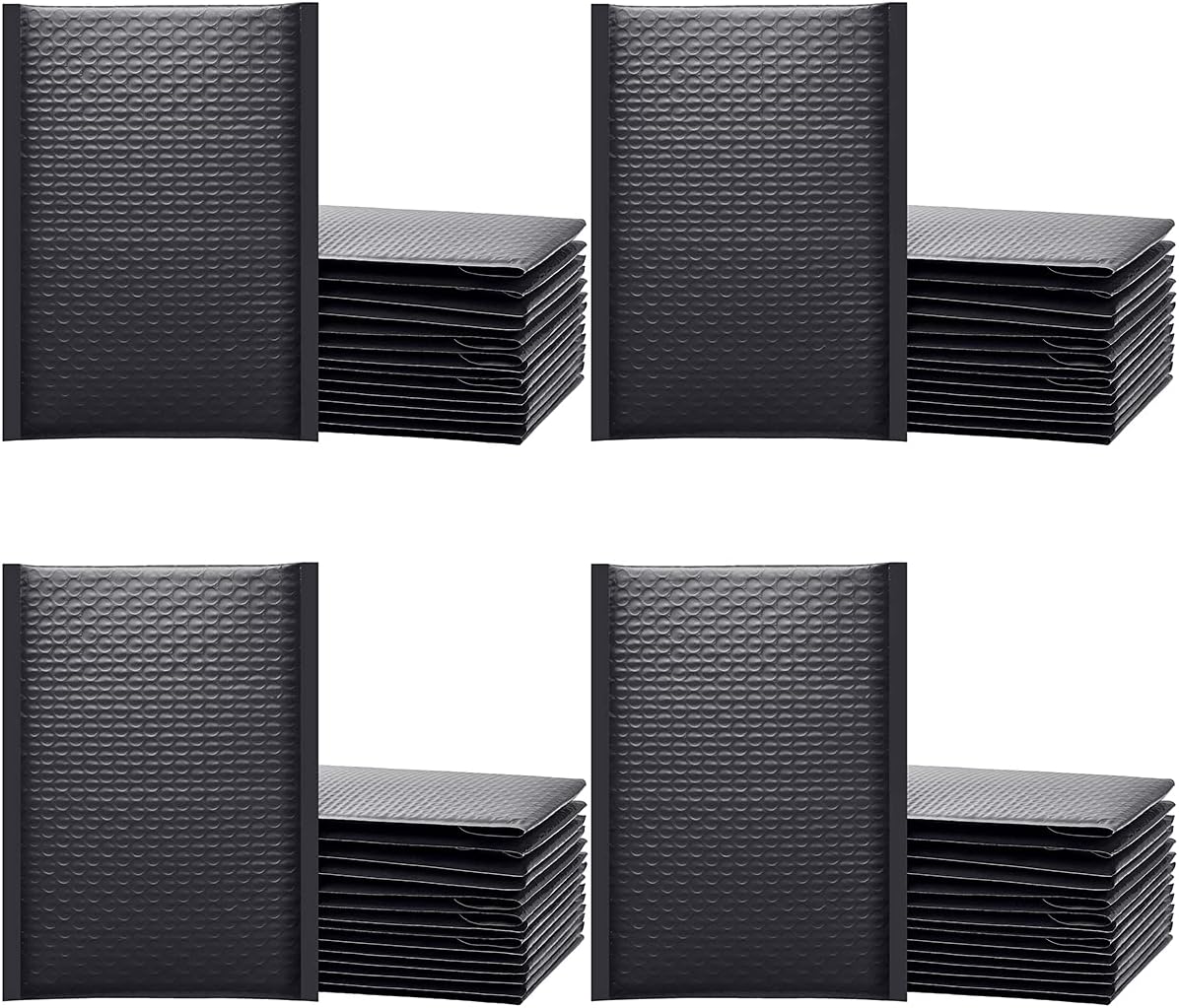 XCGS 6x10 Inch Black Padded Bubble Mailers Pack of 50 Padded Bubble Envelopes #0 Self Sealing Bubble Mailing Envelope Bags for Shipping and Packaging (Usable Size: 6x9")
