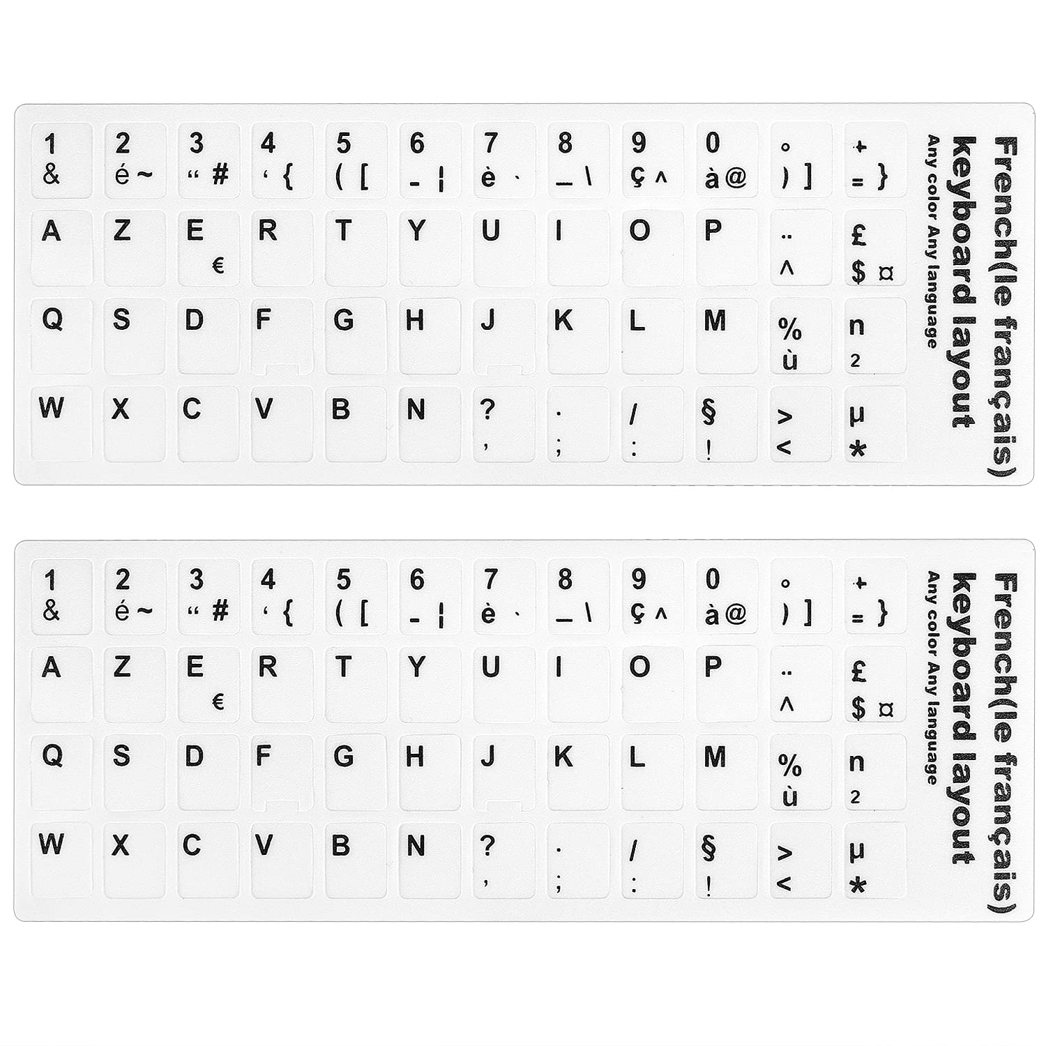 Buy 2PCS French Keyboard Stickers, Letter Stickers, Keyboard Letter Replacement Stickers