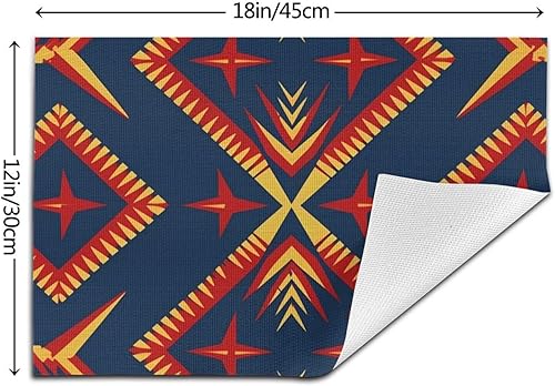 Miniatura 2 de 6 PCS PVC Placemats Set Place Mats Big Star Picture Non-Slip Weave Place Mats 12" x 18" Farmhouse Table Mat Set for Family Dinners Wedding Parties