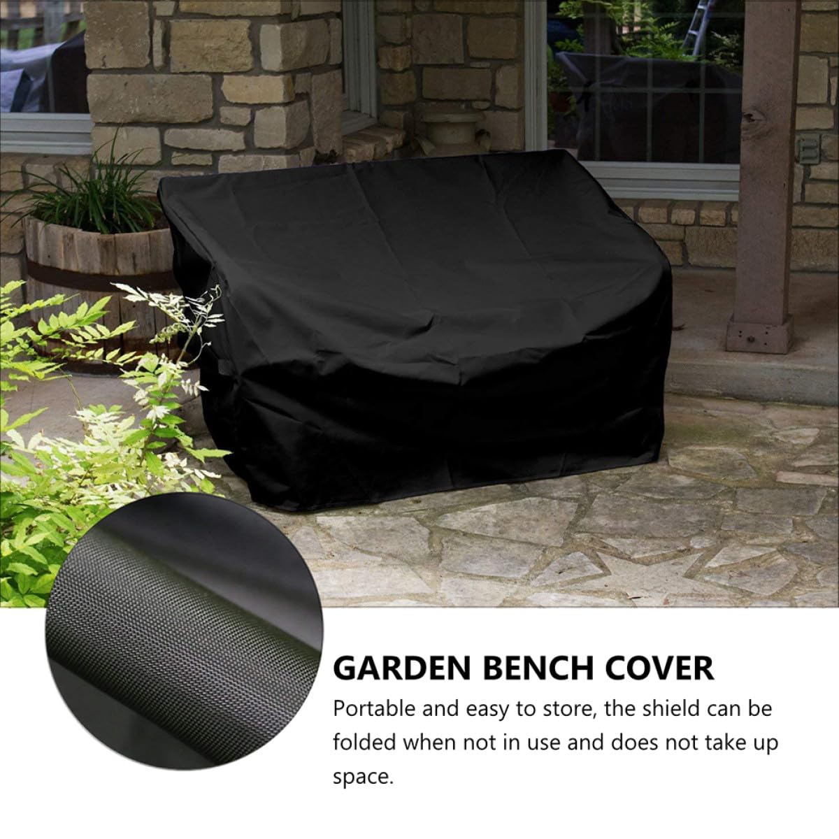 TOYANDONA Copertura Protettiva per Panchine da Giardino Nero Oxford Antirughe Anti-uv per Mantenimento Esterno