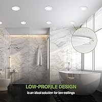 Vista 4 de ASD Paquete de 6 luces LED de disco de 4 pulgadas, 10 W, 4000 K, blanco frío, 650 lúmenes, CRI90+, lámpara de techo regulable, montaje empotrado