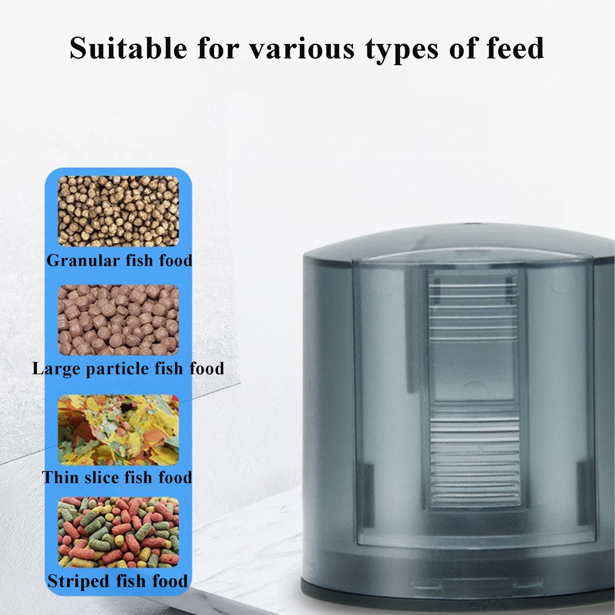 Futterautomat Aquarium, Fisch Futterautomaten für Aquarium, 200ML Groß Kapazität Fischfutter Feeder, Futterspender mit Timer, Automatischer Fischfutterspender, 360° Rotatable Feeder