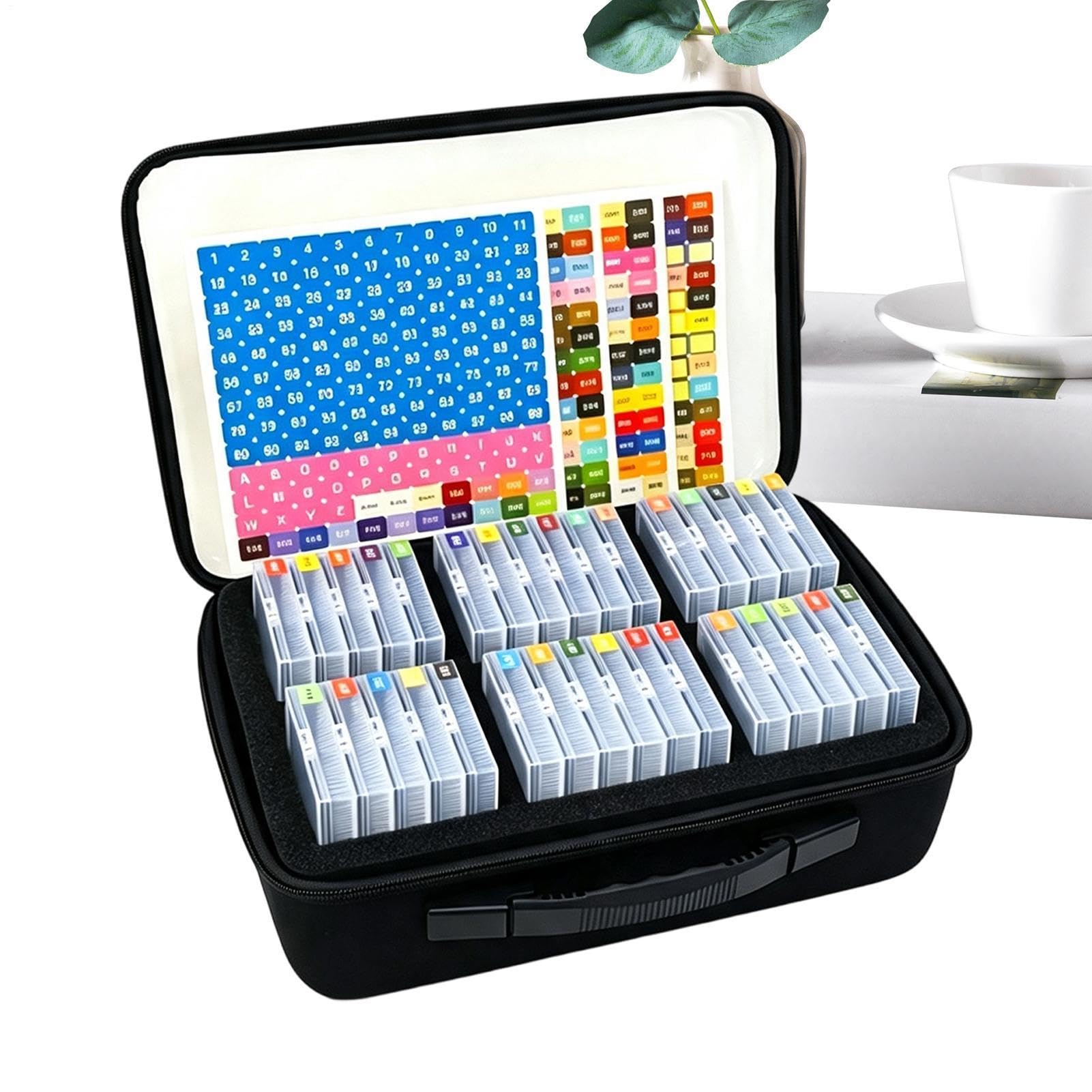 Diamond Painting Aufbewahrungsboxen 32/64-Fächer Organizer mit Deckel, | Perlenmalerei Bastel Punktierwerkzeug Etui Für Strasssteine Basteln Kristallschmuck Büro Sch