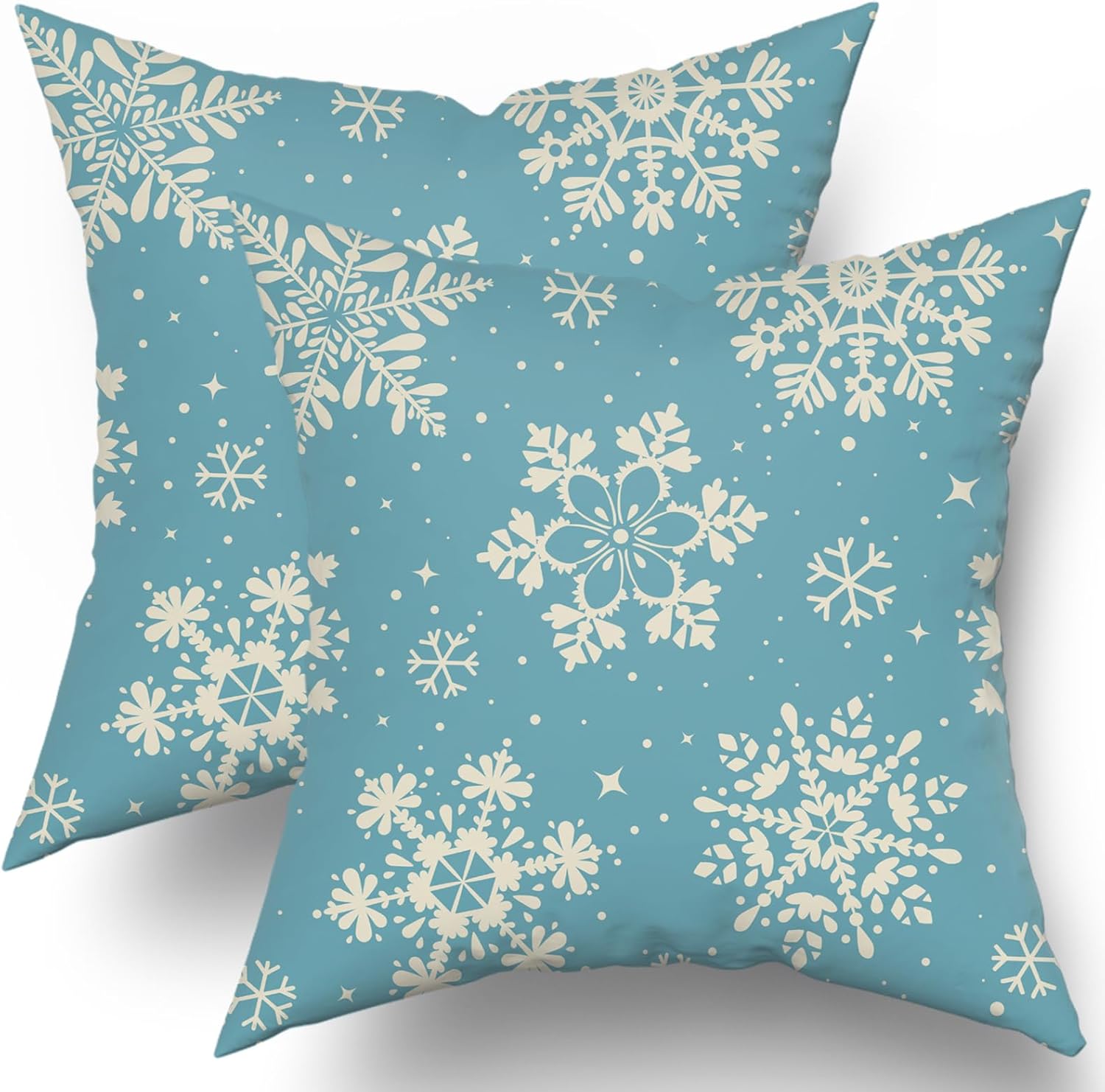 Amazon Light Blue Snowflakes Christmas Pillow Covers 18x18 Set Of amazon-light-blue-snowflakes-christmas-pillow-covers-18x18-set-of
