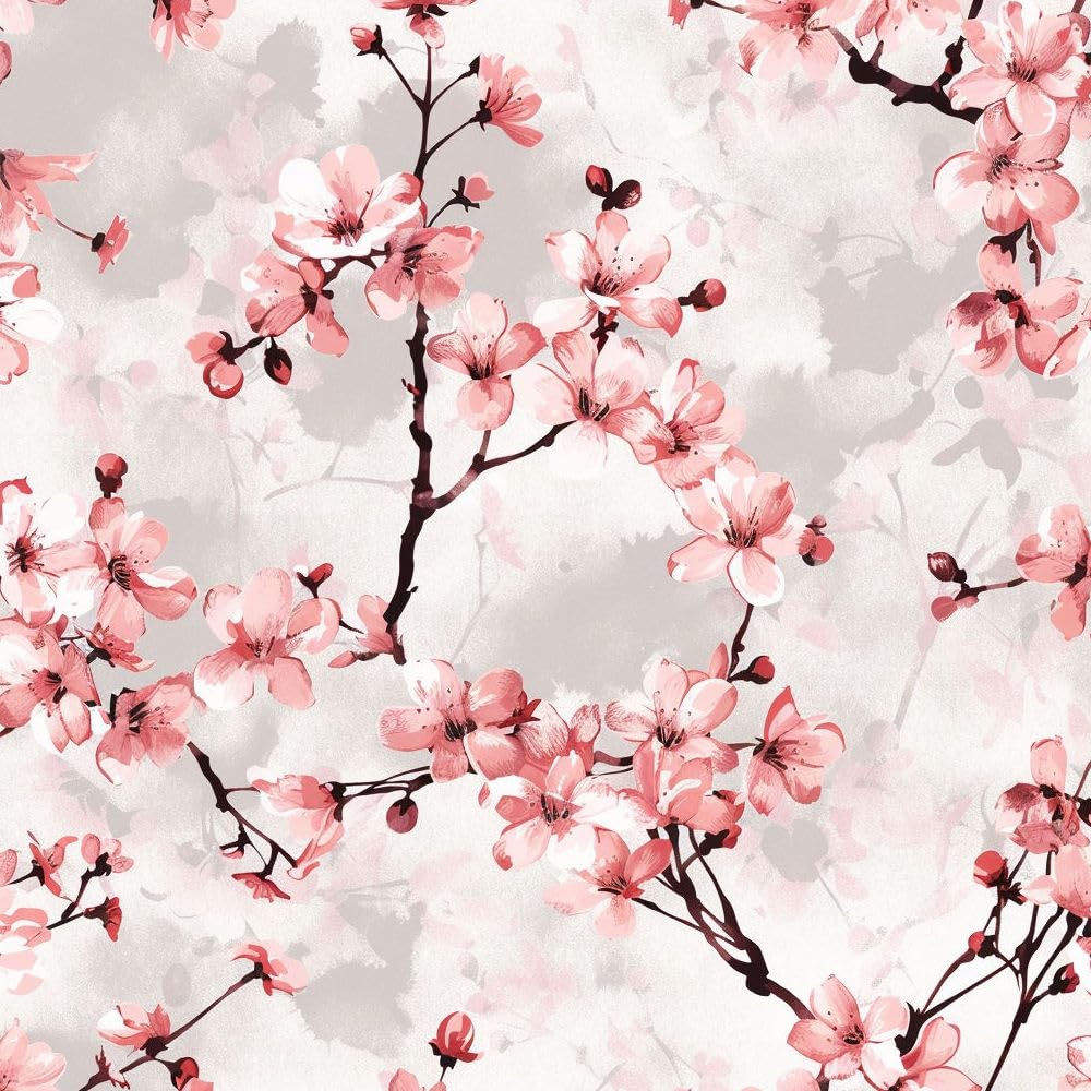 Jiaoqss G Peel And Stick Wallpaper Pink Cherry Blossoms Self Adhesive Wallpaper Vinyl Sticky Back Plastic Wallpaer Waterproof For Wall Furniture Livin Room Bedroom Bathroom