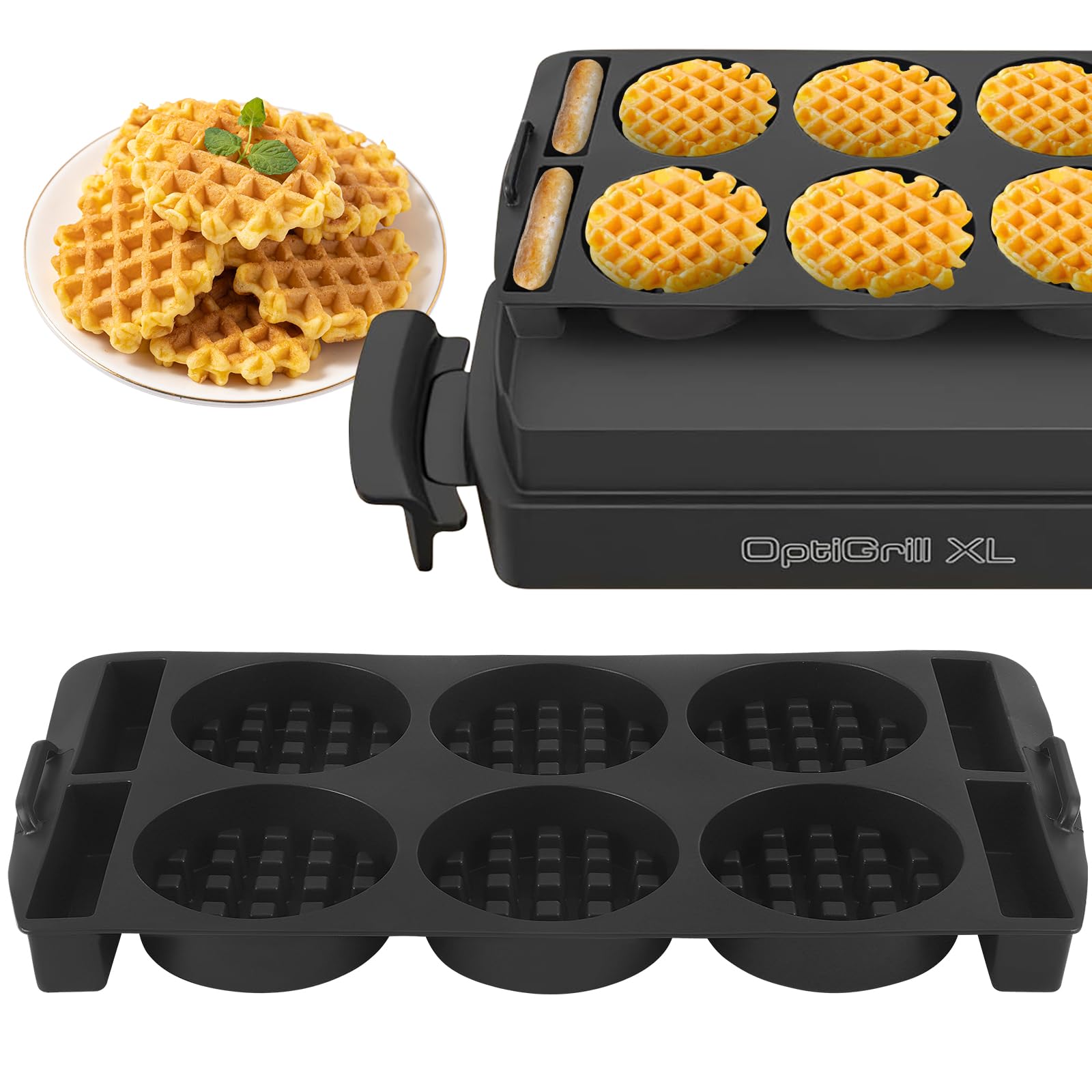 Silicone Waffle Insert Compatible With Tefal OptiGrill XL, 4