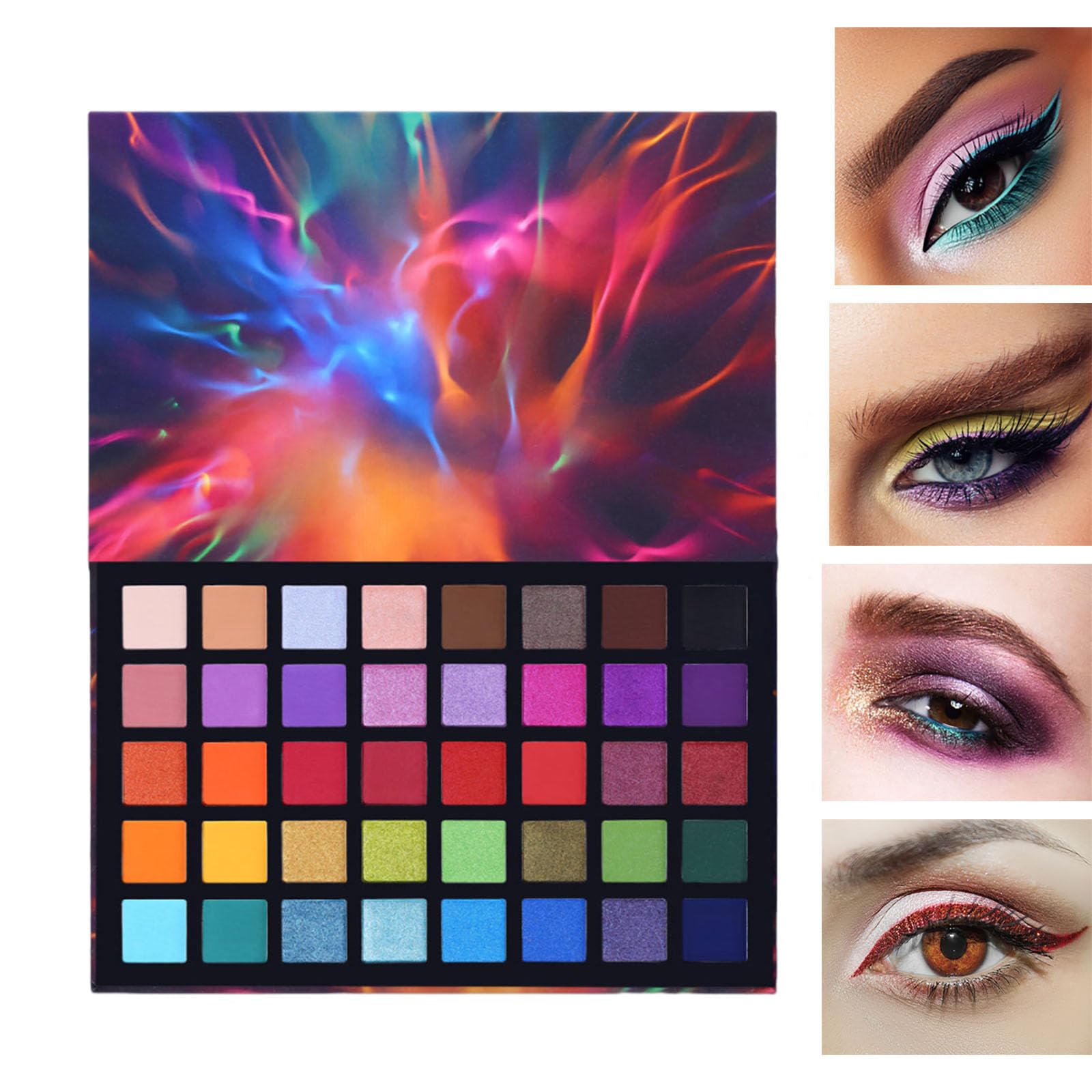 Paletas de Sombras de Ojos, Sombras de Ojos Profesionales Altamente Pigmentados 40 Colores Brillantes y Mate, Sombras de Ojos de Larga Duración y Fácil de Difuminar para Maquillaje Diario y Escénico