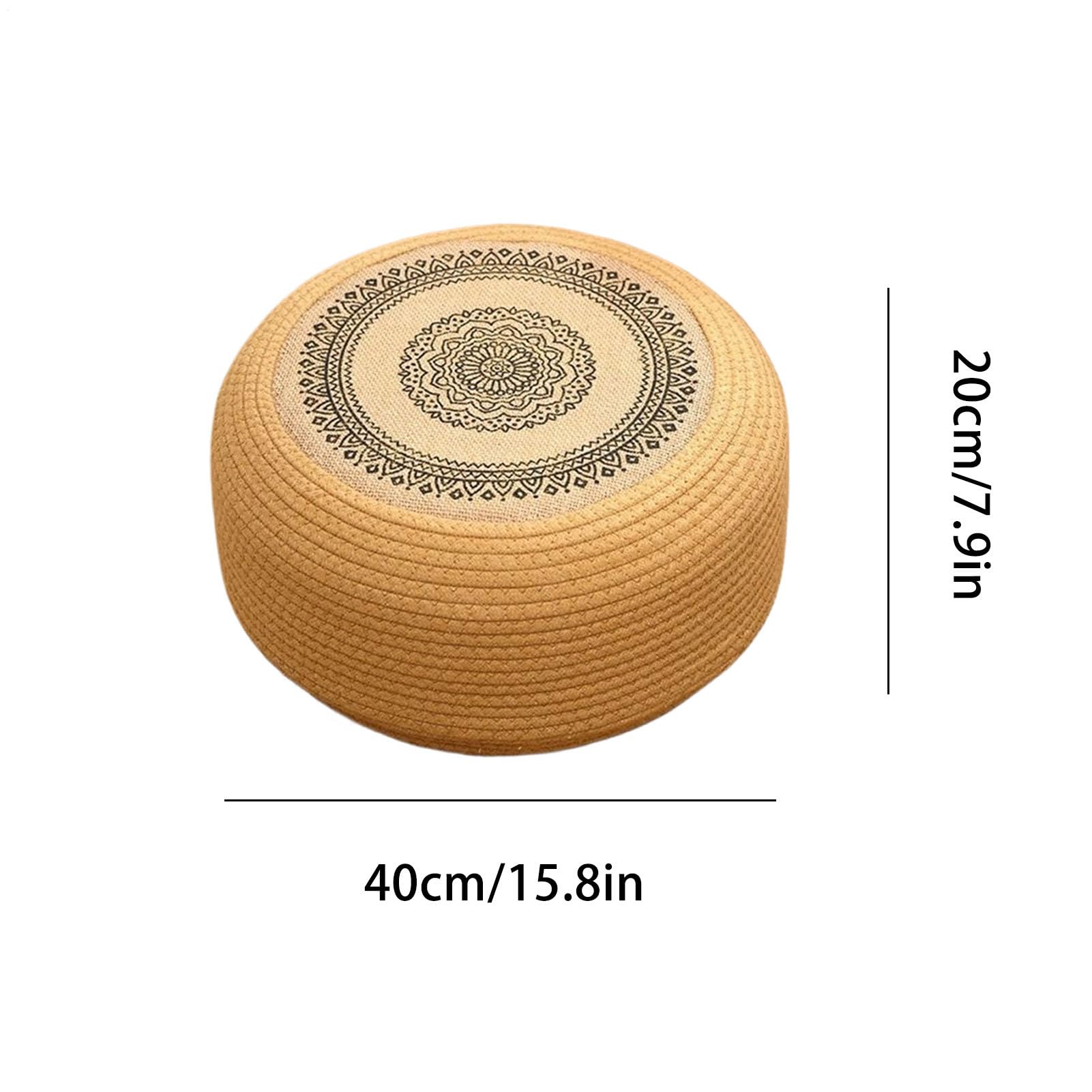Genérico Cuscino da pavimento | 40 cm fatto a mano in paglia, traspirante, spesso cuscino per meditazione, riposo o seduta in casa, ufficio, camera da o aula decorativo | cuscino per meditazione, riposo o seduta in casa, ufficio, camera da o aula decorati