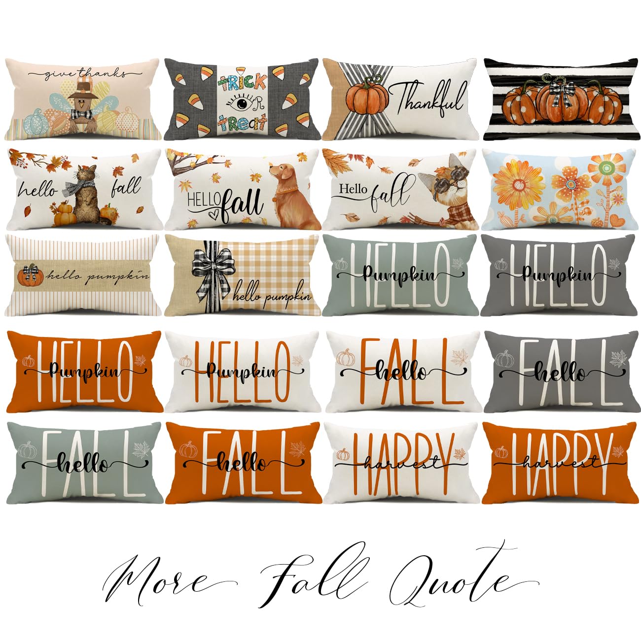 ADFLOOD AA005-12 - Fundas De Almohada De Otoño De 12 X 20