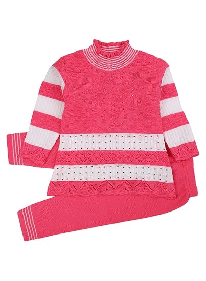 VMart Infant Self Design Acrylic Round Neck W-Co-Ordinate Set 462009