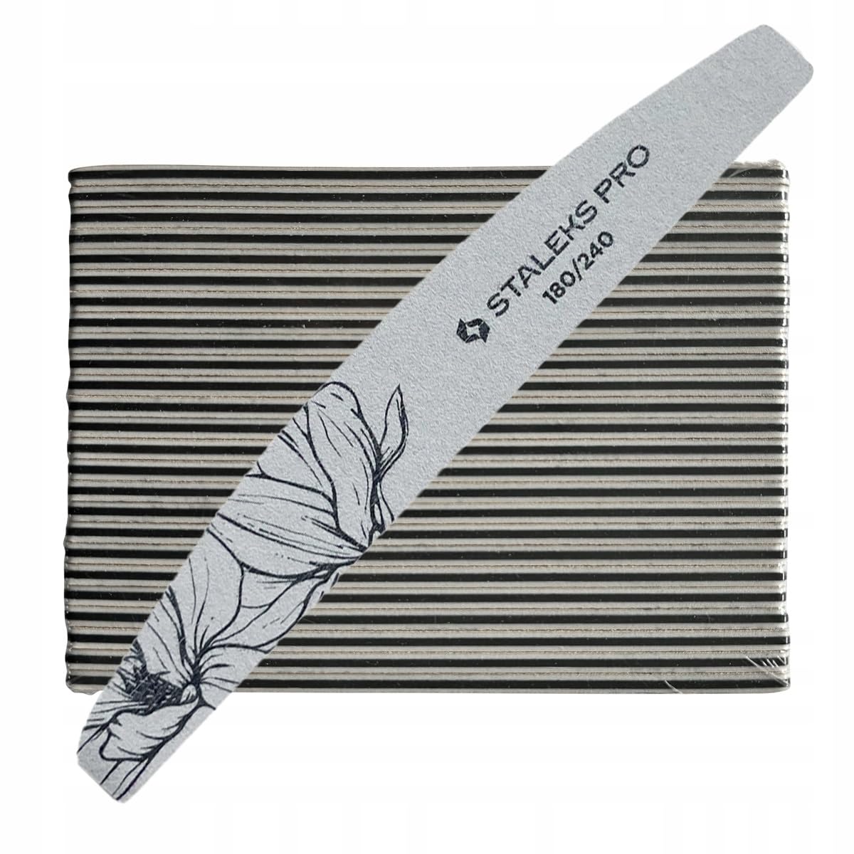 Pilnik do paznokci STALEKS EXPERT NFE-40-180/240-25 półksiężyc, dwustronny, ziarnistość 180/240 gr, cienka warstwa pianki, 25 szt