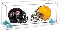Vista 154 de Better Display Cases Acrílico 2 Mini casco de fútbol (no tamaño completo) vitrina con base de césped transparente (V46/A019)