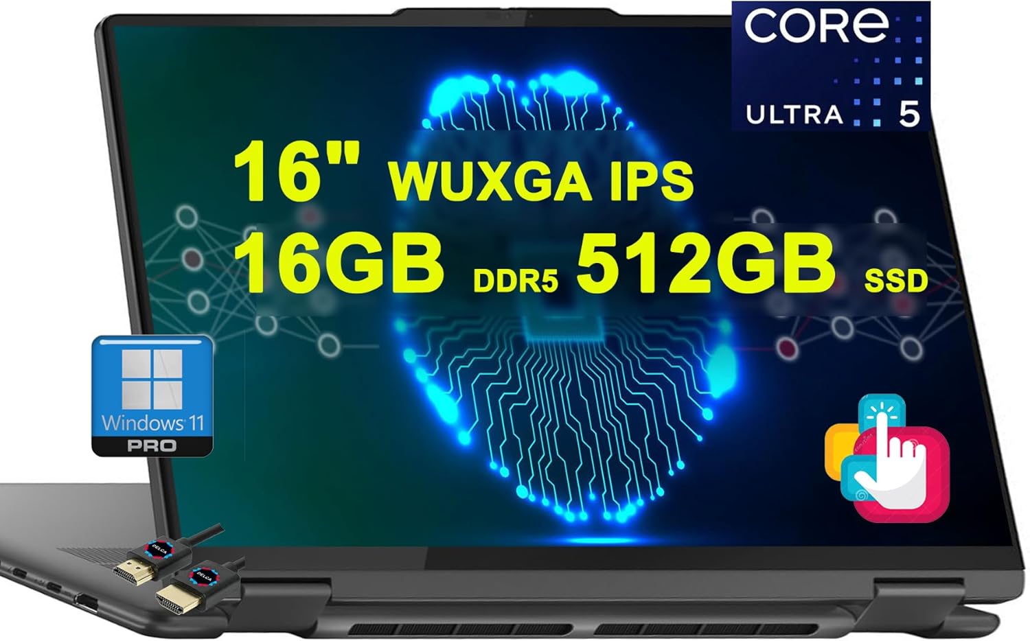 Lenovo Yoga 7 16 2-in-1 AI PC Laptop | 16″ WUXGA Touch | Intel 12-core Ultra 5 1…