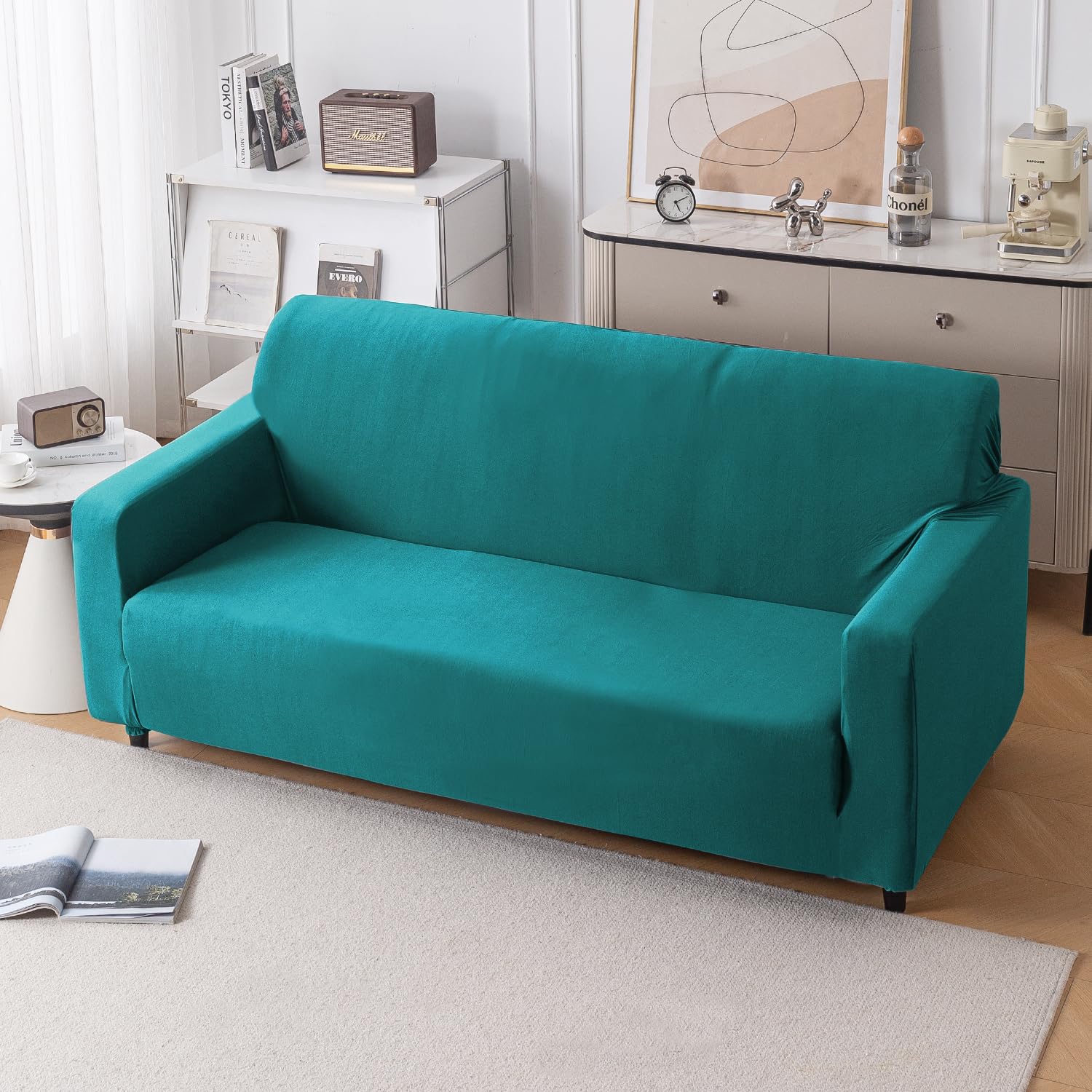 Navy Blue Sofa Cover - 3 Seater SereneSolids -14 Navy Blue Sofa Cover - 3 Seater SereneSolids -14