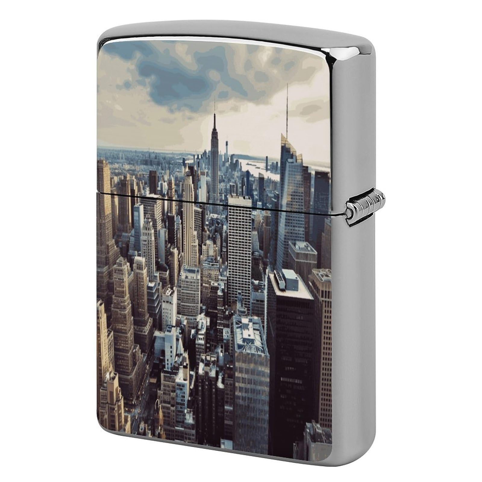 Fekiloot Style New York Fashion City Lighter Case Cover Metal Lighter Case