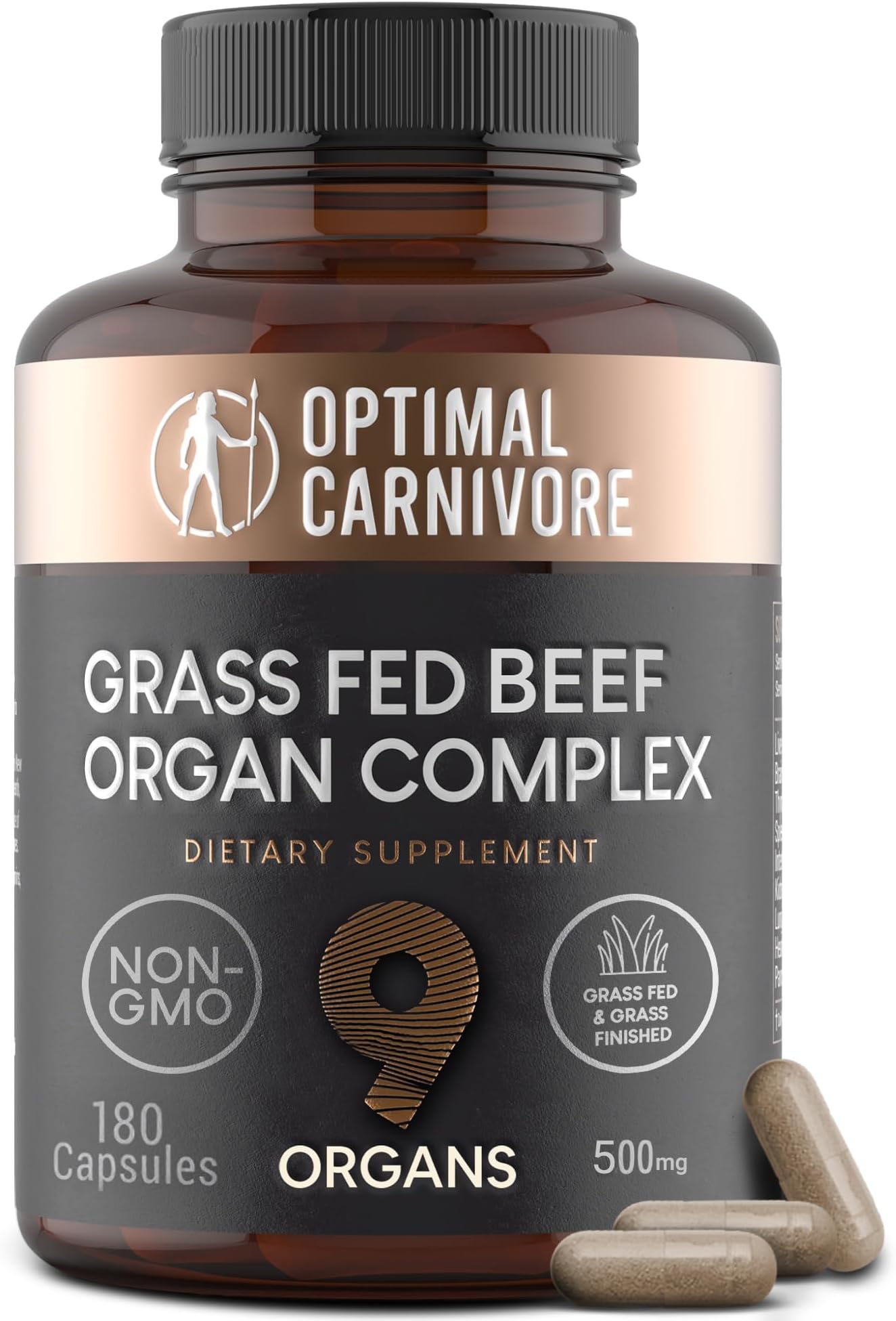 Beef Organ Supplement | 9-Organ Complex from Grass-Fed New Zealand Cattle | Whole-Food Multivitamin Alternative for Energy, Digestion, Immune & Brain Support | 30 Day Supply
