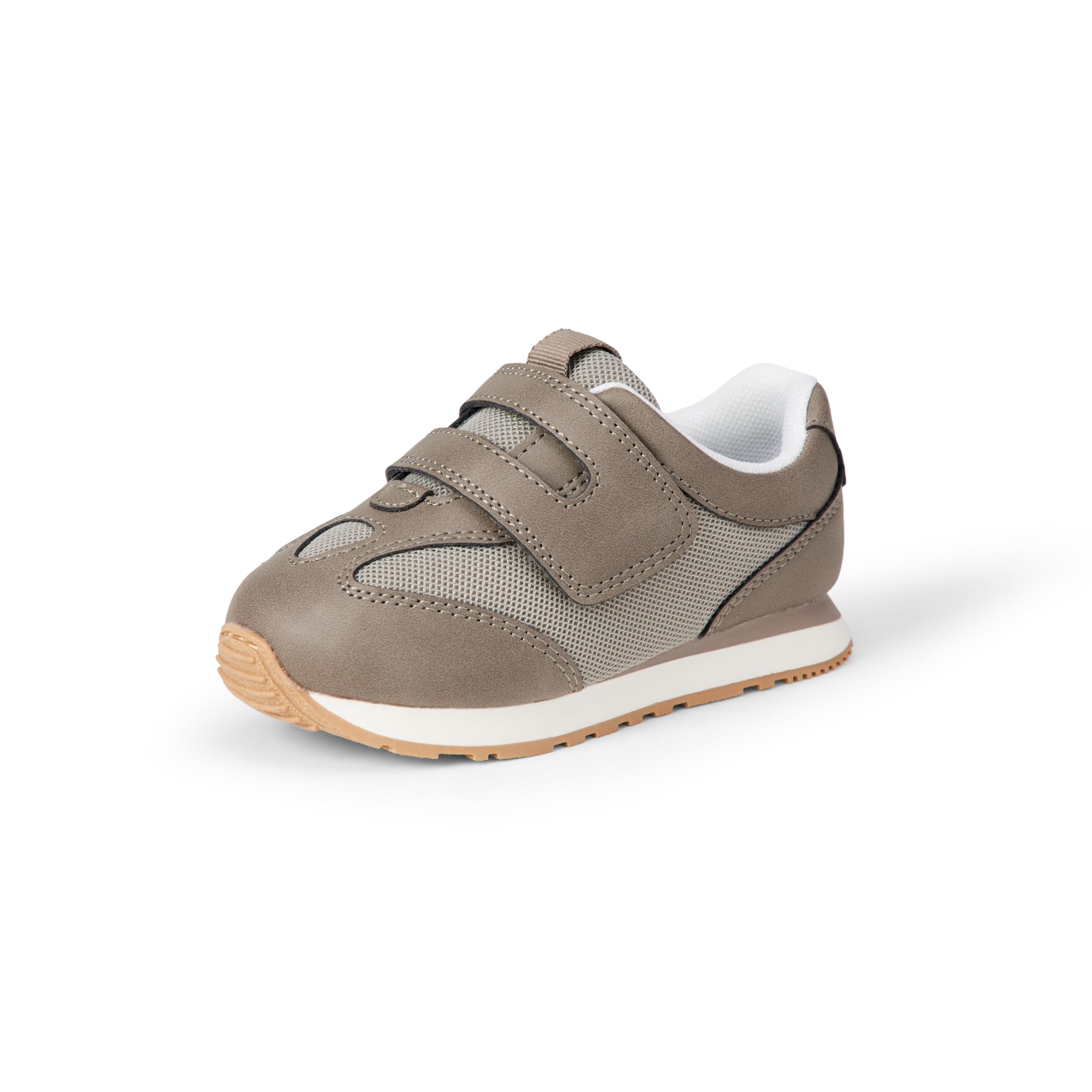 Amazon Essentials Unisex Toddlers' Hook & Loop Sneakers for Boys and Girls, Dark Grey/Light Grey, 10 Toddler