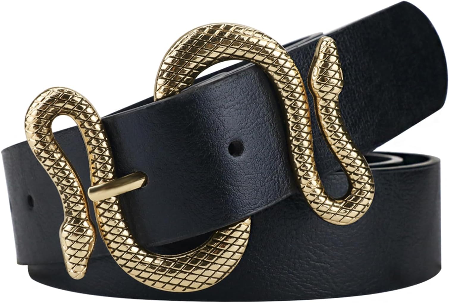 Belts for Women,Women Fashion Leather Belt for Dress with Snake Belt Buckle