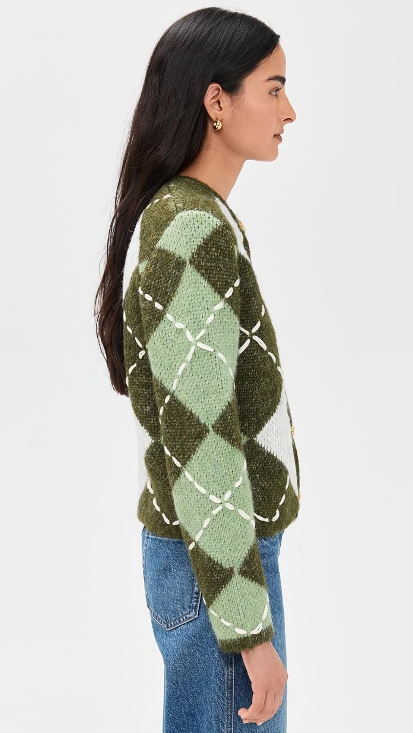 English Factory Women's Argyle Cardigan - Image 4