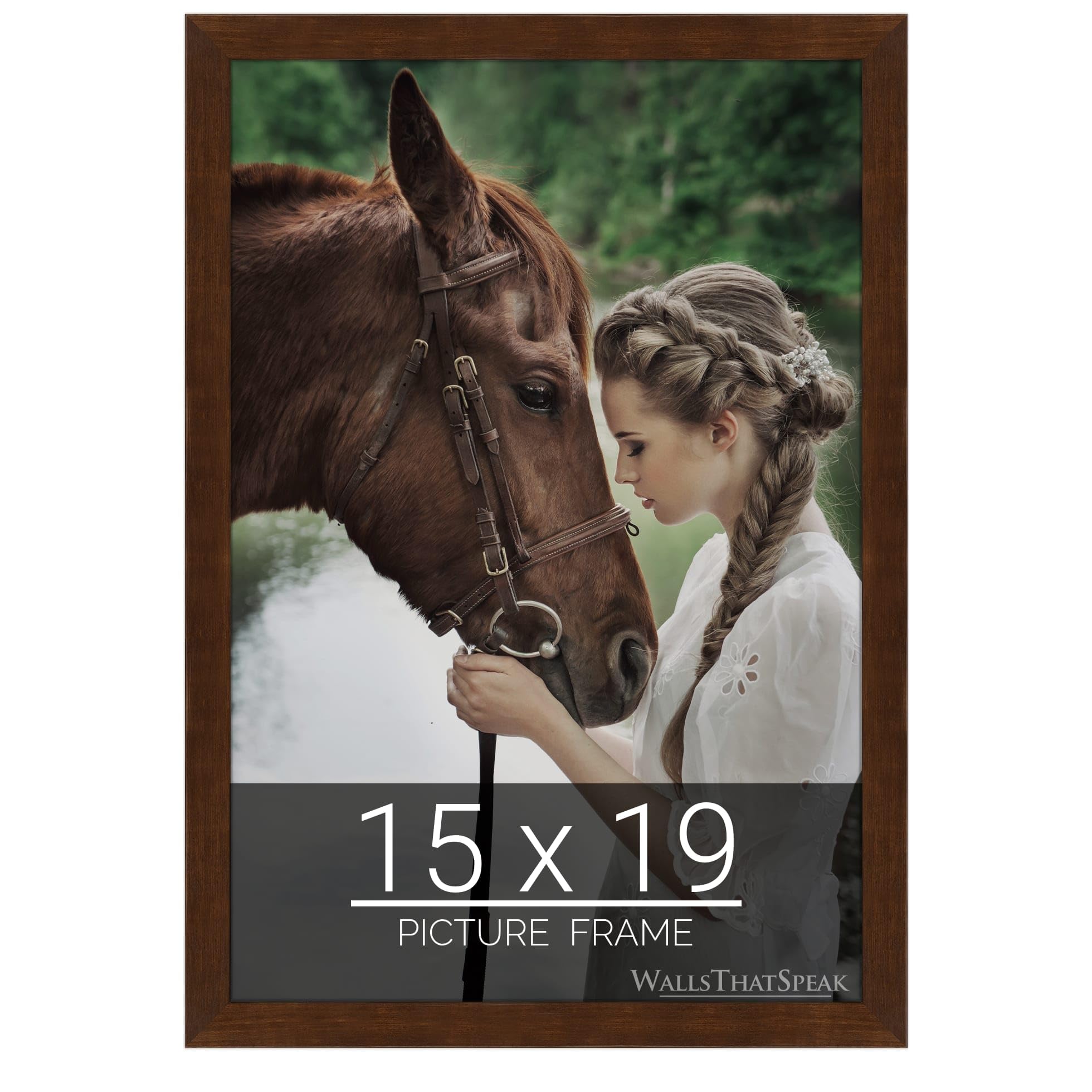 wallsthatspeak 15x19 Mocha Walnut Picture Frame for Puzzles Posters Photos or Artwork