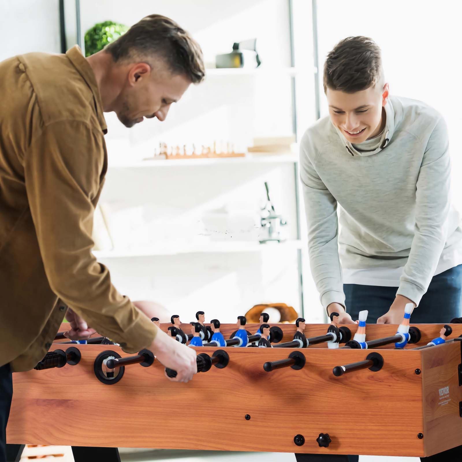 VEVOR Baby-foot d'intérieur de 107/122/139,7 cm, table de babyfoot d'intérieur pour la maison, la famille et la salle de jeux, ensemble de football durable, comprend 2/4 balles, un gardien de score et
