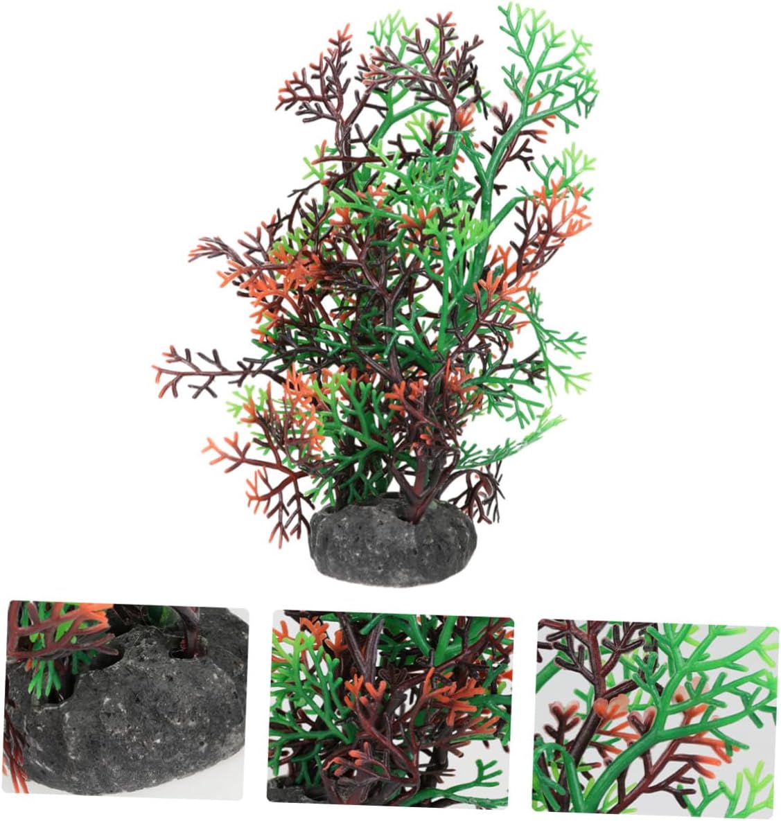 2pcs Artificial Aquatic Plants 3D Plastic Underwater Decorations Dual-Tone Marine Grass for Fish Tank Aquarium Décor Home Aquarium Accessories