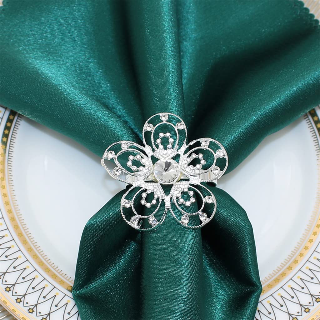 Servilletero de Boda con Anillos y Hebilla de Diamantes de imitación para decoración de Mesa de Cena de Boda (B como se Muestra)