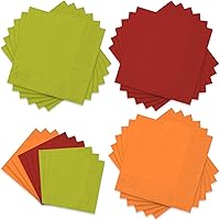 Vista 22 de Whaline Paquete de 150 Servilletas Marrones de 6.5 x 6.5 Pulgadas, Servilletas de Papel Desechables de 3 Colores con Tema Marrón de Otoño