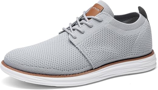 Bruno Marc Mens Mesh Sneakers Oxfords Lace-Up Lightweight Casual Walking Shoes, Grey – 12(Grand-01)
