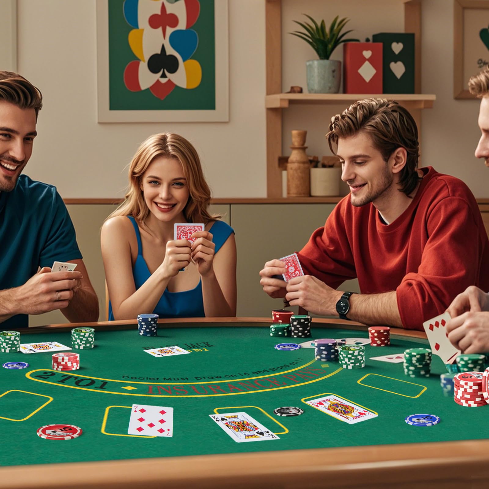 COSTWAY Mallette de Poker en Aluminium avec 400 Jetons & 2 Jeux de Cartes & 5 Dés, Coffret de Poker Verrouillable avec 1 Dealer & Tapis en Feutre & 2 Clés pour Casino Fête Soirée en Famille