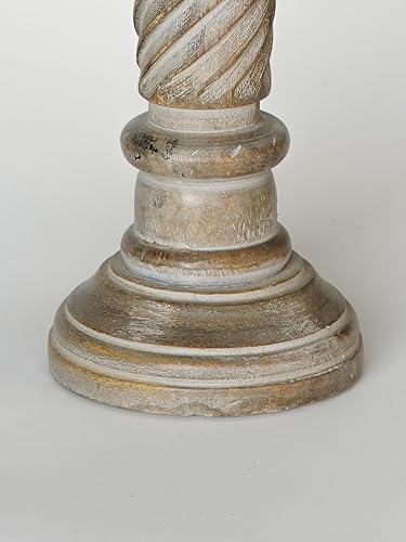 Miniatura 6 de Juego de un portavelas tradicional de madera de mango hecho a mano con diseño de anochecer antiguo y ecológico de 15 pulgadas