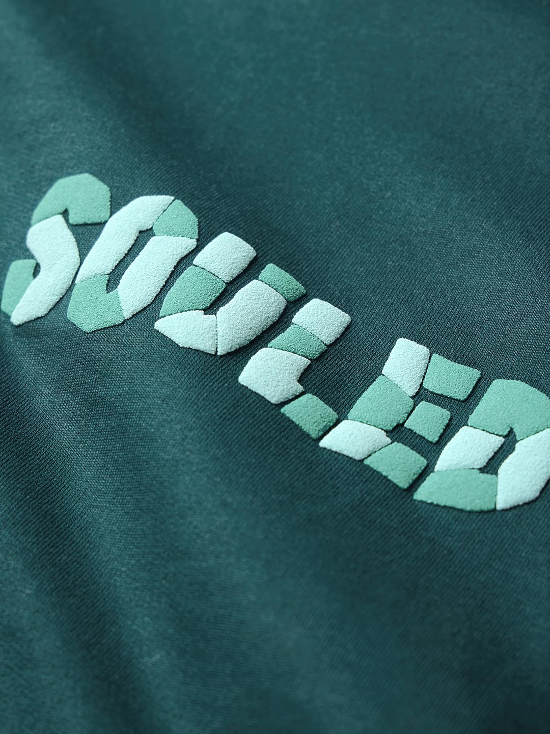 The Souled Store Luminous męska koszulka z długim rękawem z okrągłym dekoltem zielona