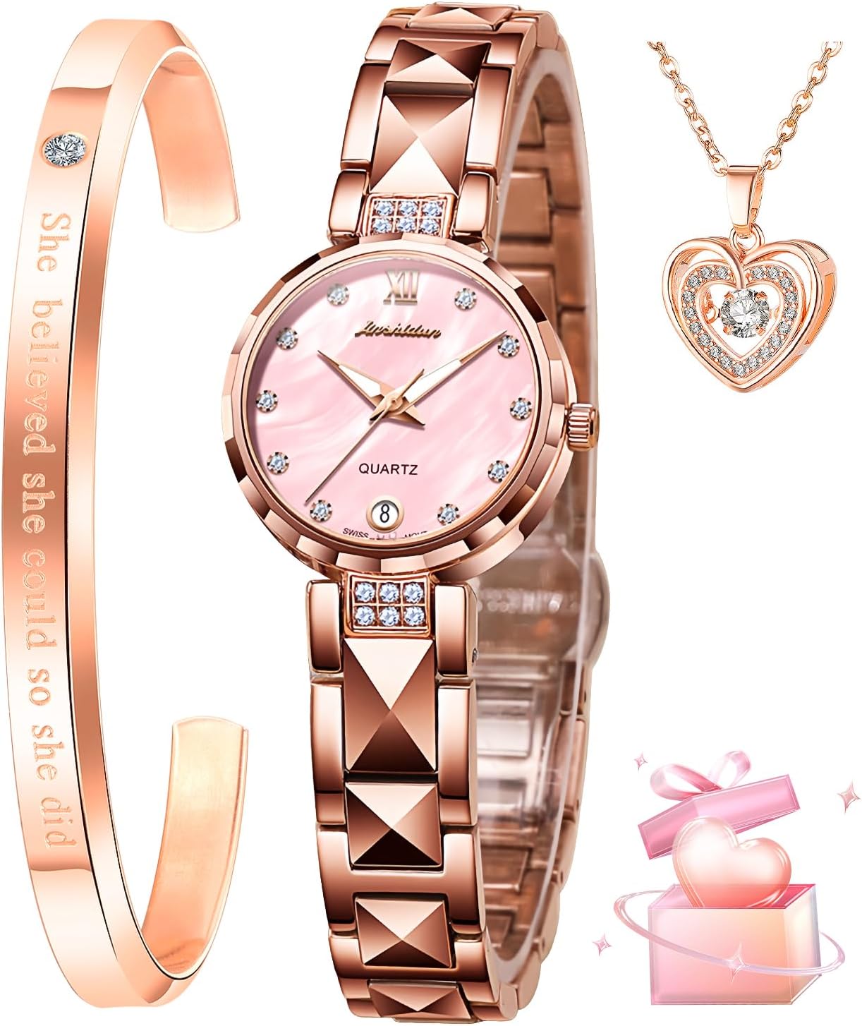 OLEVS Automatic Women's Watches Skeleton Starry Sky Ladies Watch Silver Rose Gold Mechanical Luxury Business Dress Diamond Luminous Waterproof Wrist Watches Watches