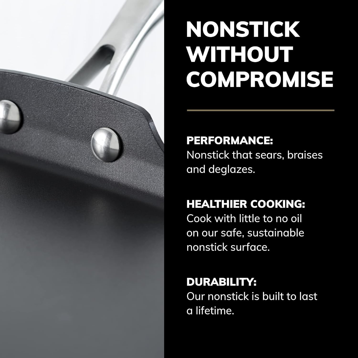 Scanpan Pro IQ 11 inch Square Nonstick Griddle Pan - Compatible with All Cooktops, Induction Ready, Metal Utensil Safe, Oven Safe to 500°F, Dishwasher Safe