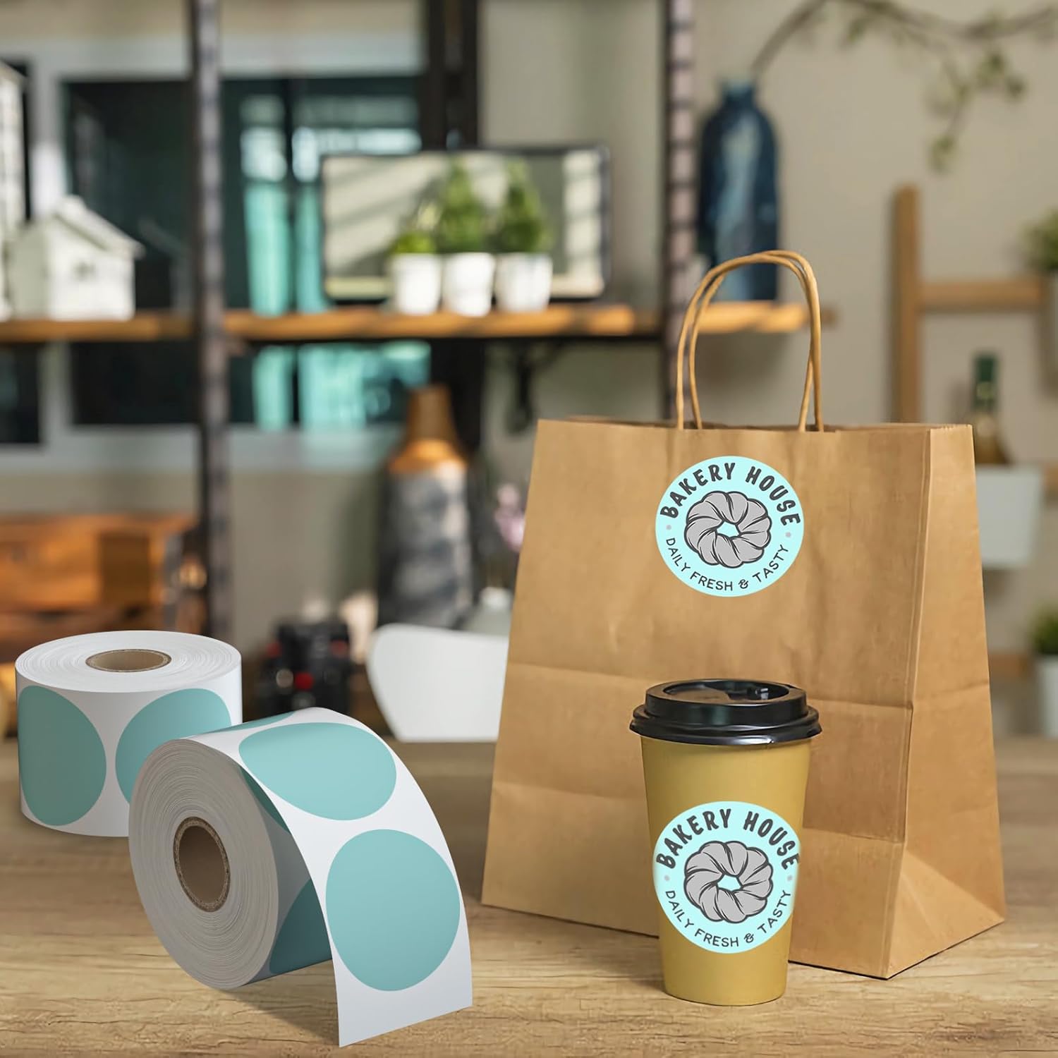 2" Circle Direct Thermal Labels, Thermal Printer Labels for Name Tag, DIY, QR Code, Self-Adhesive Address Shipping Stickers, Green Circle Sticker Labels Compatible with Zebra, Rollo, MUNBYN,750Lables - Image 2