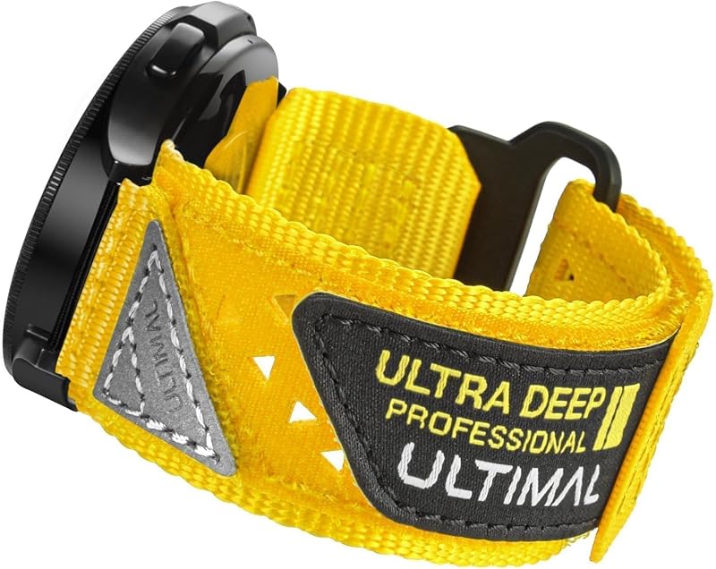 ULTIMAL 20mm Watch Band Compatible with Samsung Galaxy Watch 7 6 5 4 FE/6 4 Classic/5 Pro, Nylon Quick Release Strap Compatible with Garmin Vivoactive 6 5 3/Forerunner 645 55 245 165 (YELLOW, XL)