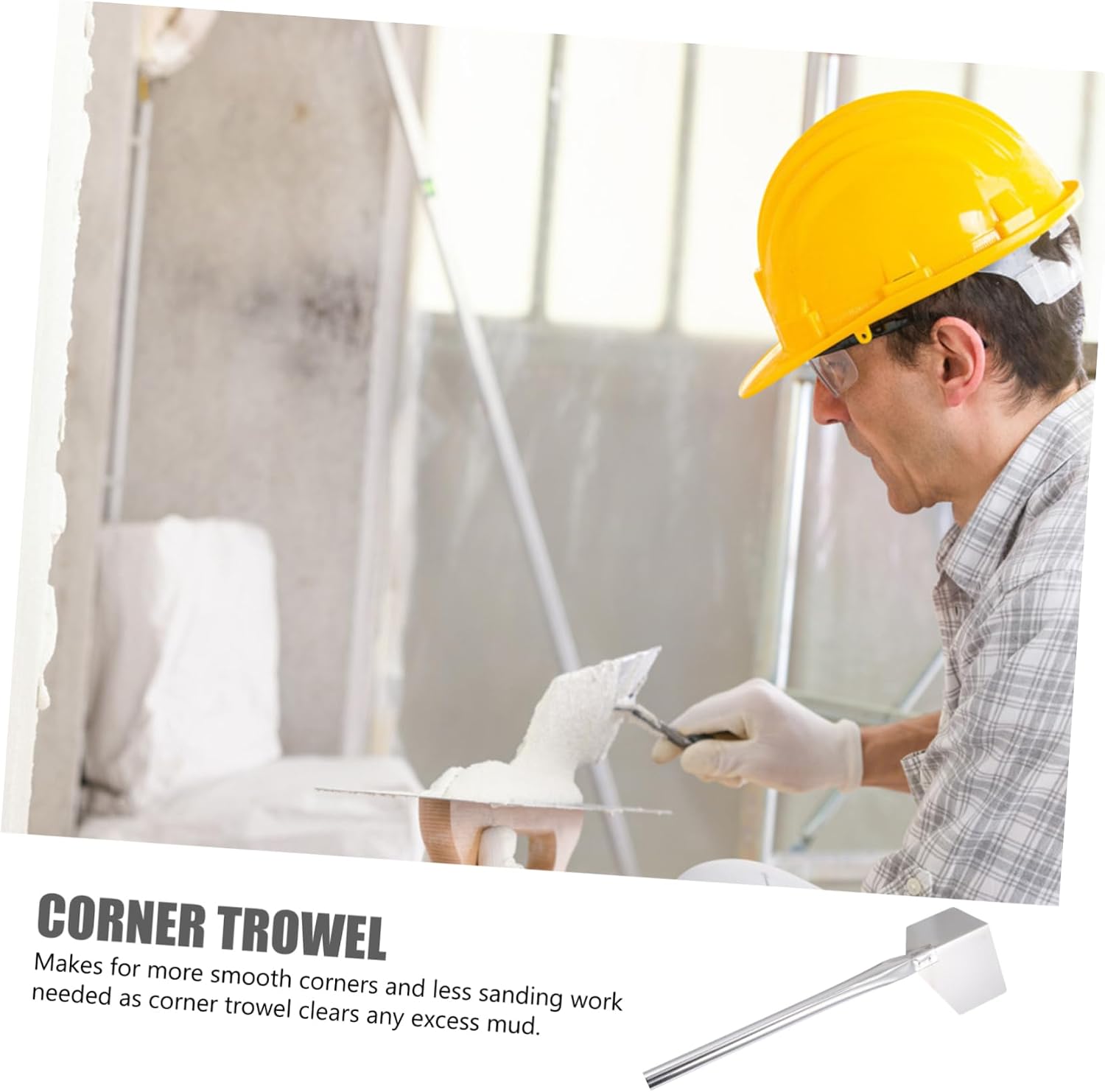 6pcs Ergonomic Stainless Steel Drywall Corner Tools Outer Corner Trowels for Shaping Comfortable Grip Puttying and Decorative Wall Finishing