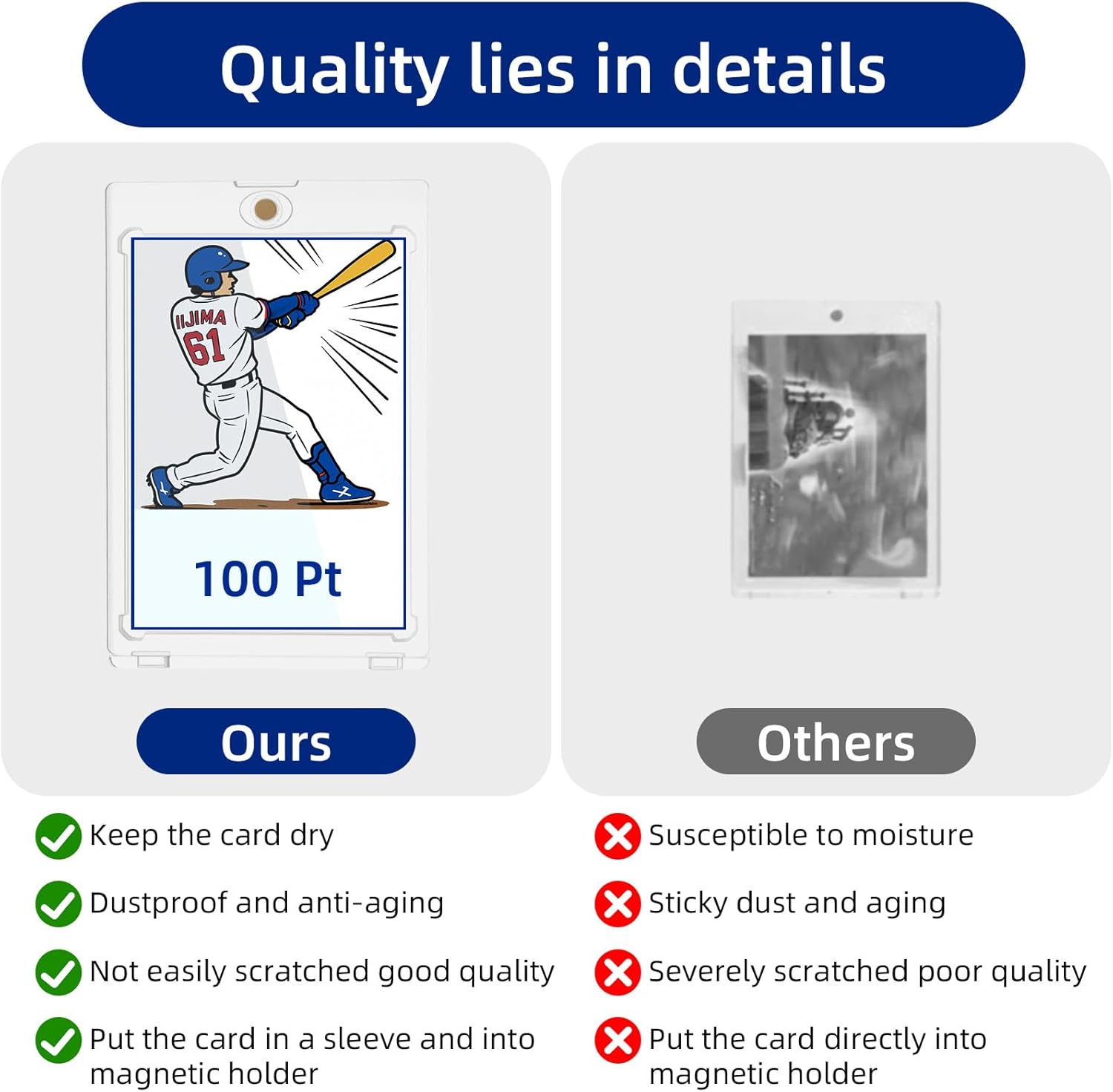 30 Pcs 100PT Magnetic Card Holders for Trading Cards, Trading Card Magnetic Case - UV Protection, Clear Hard Plastic Protectors for Sports, Baseball, Football, Hockey, MTG, Yugioh Cards