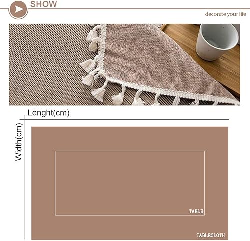 Miniatura 6 de Pahajim Mantel de Lino Rústico Rectangular Mantel de Mesa de Algodón a Rayas con Borlas Manteles para Cocina Mesa de Comedor Cubierta de Mesa