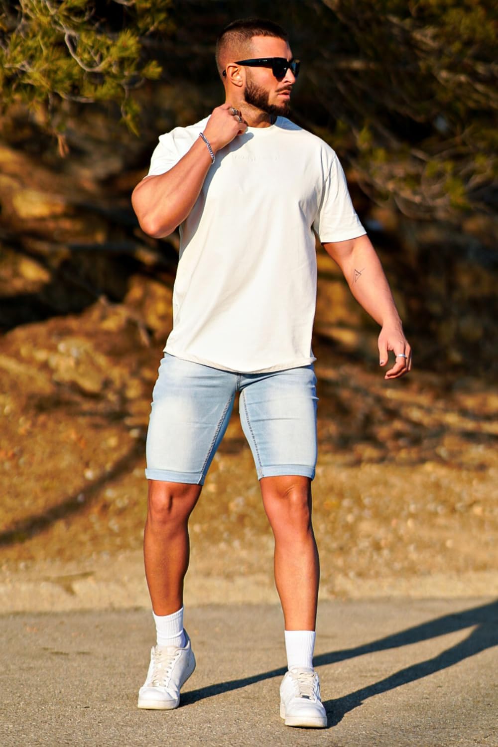 GINGTTO Denim Shorts Men Stretch Skinny Jean Shorts for Men - Image 5