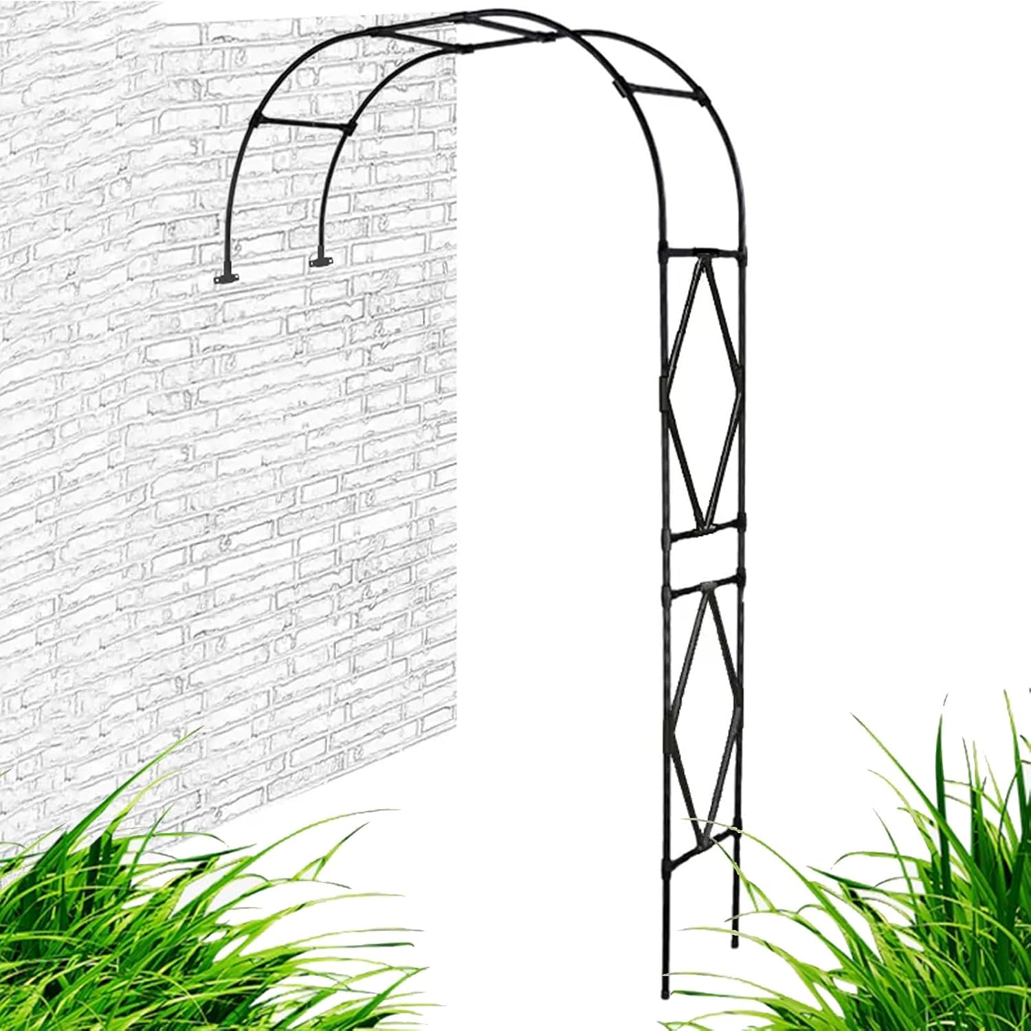 Steel Garden Arch, Metal Decorative Arch, for Plant Climbing, Christmas Garden Decorations Pergola for Garden, Backyard, Lawn, Bridal Party Decor, Easy to Install(White,47x15.7x94.5in)
