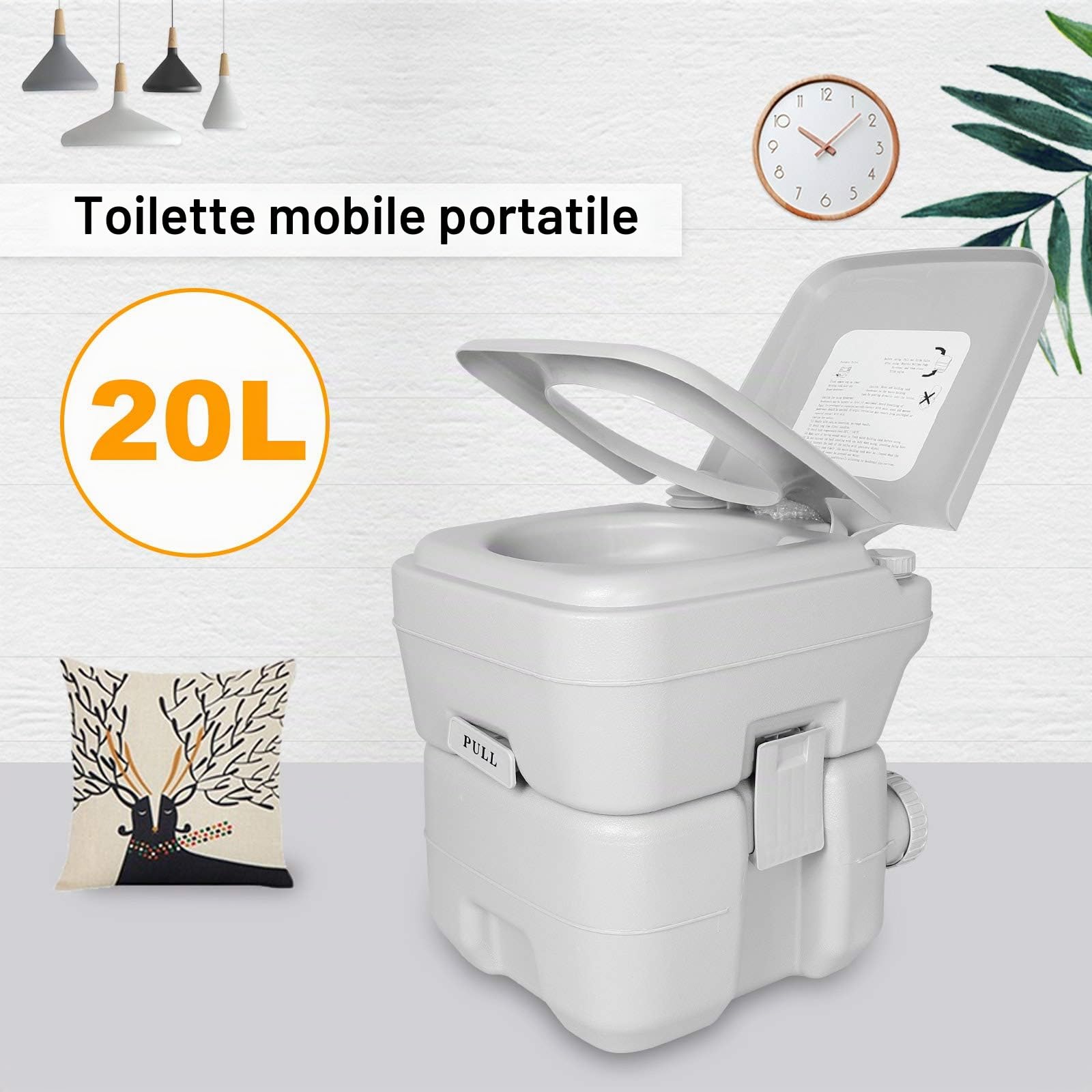 WC Portatile da Campeggio Interni Esterni per Camper, WC a Doppio Filo per Anziani Donne Incinte