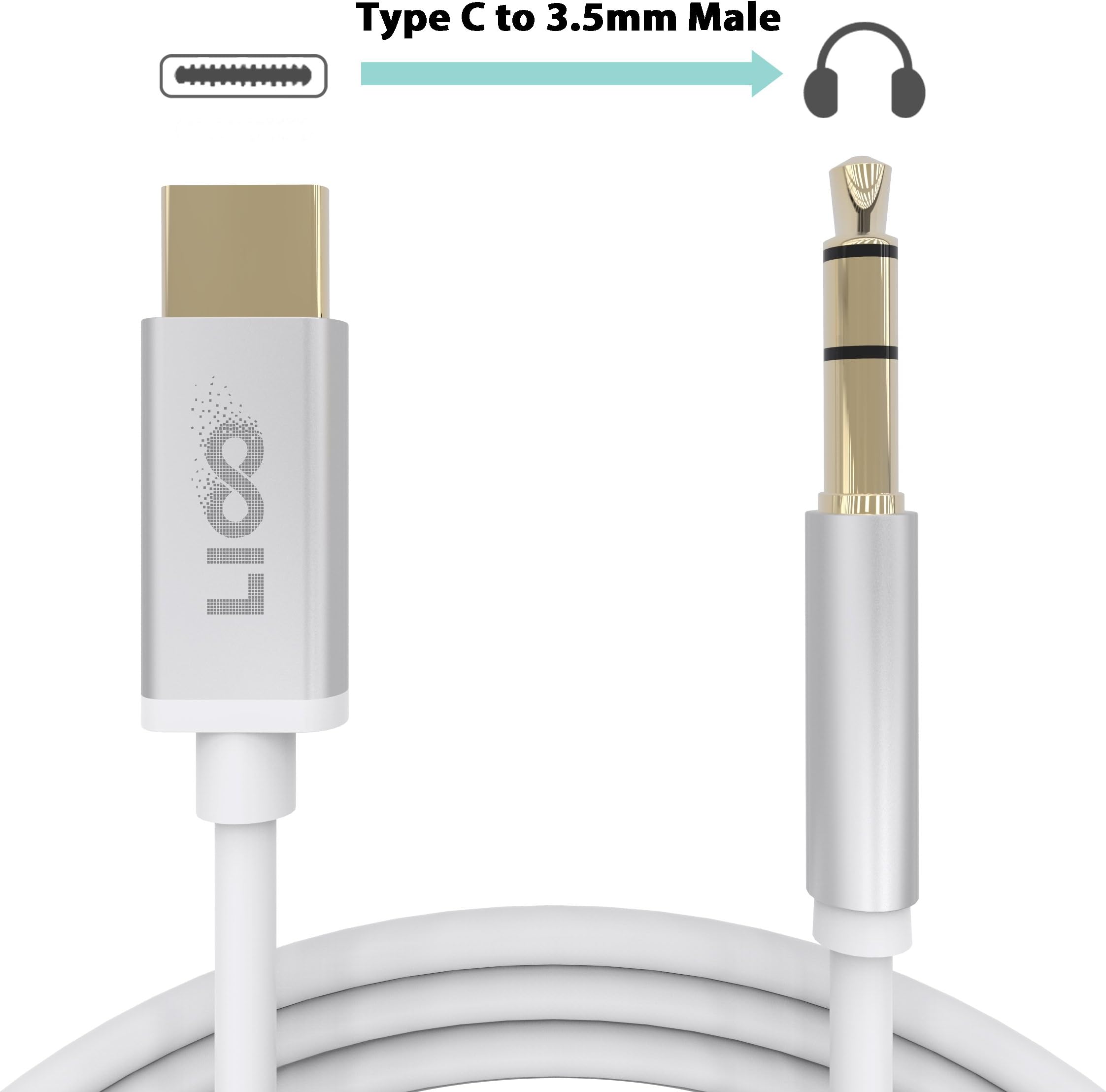 Pixel 2 USB C to 3.5mm Headphone Cable, Liootech Type-C to 3.5mm AUX Jack Adapter Male Extension Headphone Converter Audio Car Stereo Speaker DAC Cord Compatible Pixel 2 XL, HTC U11, Moto Z