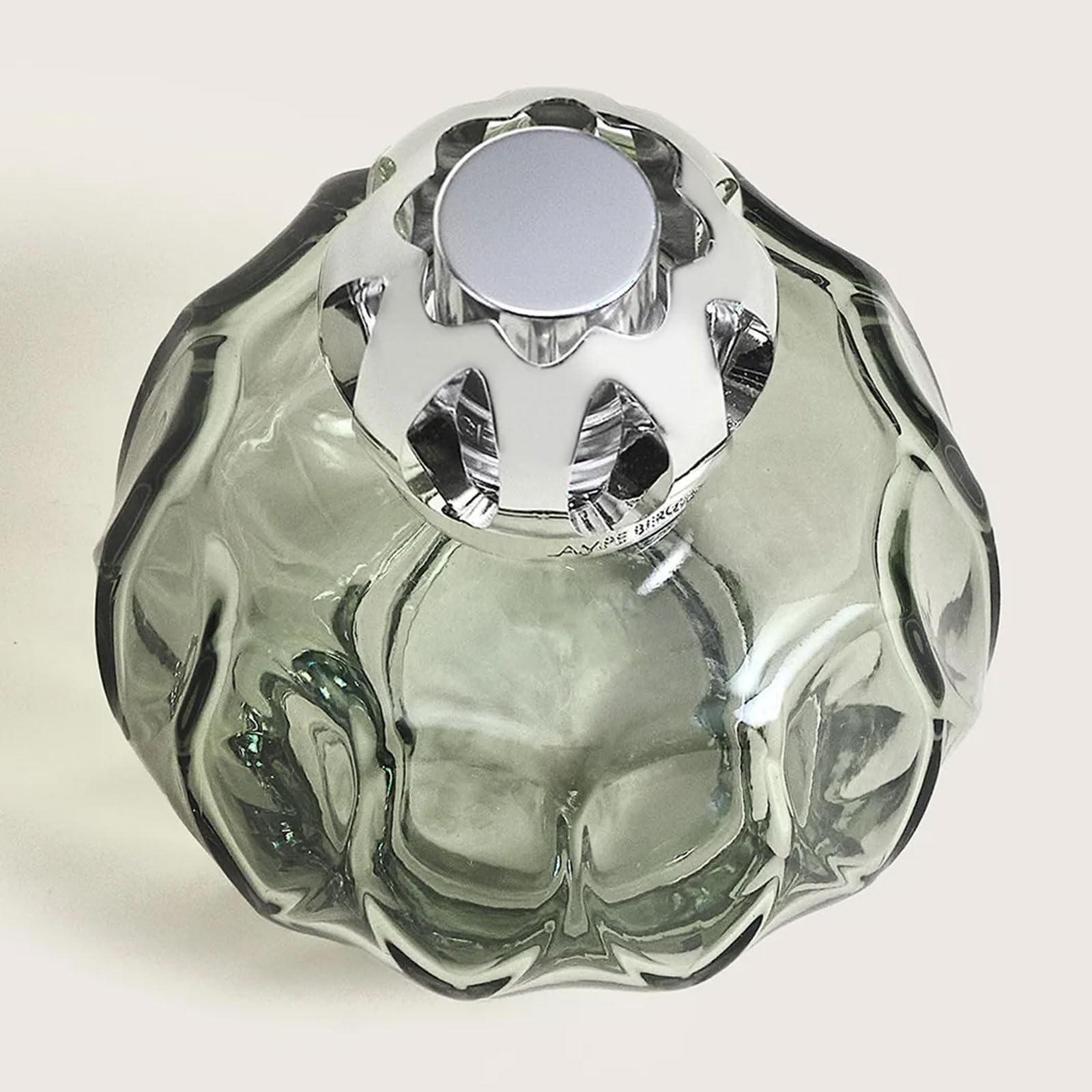 Maison BERGER – Lámpara Berger Rosalie de 330 ml, sin perfume incluida – Lámpara de Catálisis para purificar y perfumar el aire – Cristal colorido, montura plateada – Fabricado en Francia (Verde)