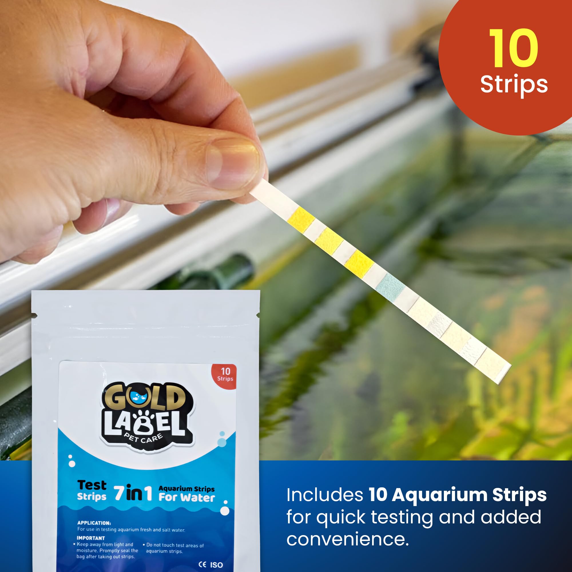 Kit de prueba de agua de acuario para agua dulce y salada, prueba de pH, amoníaco, nitrito, nitrato