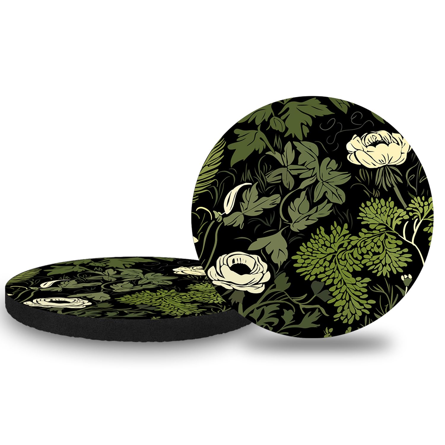 Car Cup Holder Coasters, 2 Pack – 2.75" Universal Auto Anti-Slip Insert Coaster, Rubber Car Coasters, Personalized Car Accessories for Women (Sage