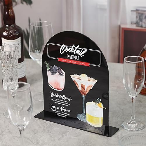 Miniatura 38 de UNIQOOO Paquete de 10 letreros de mesa de acrílico esmerilado de 8 x 10 pulgadas para boda con soportes, 1/8 pulgadas de grosor, hoja de letrero