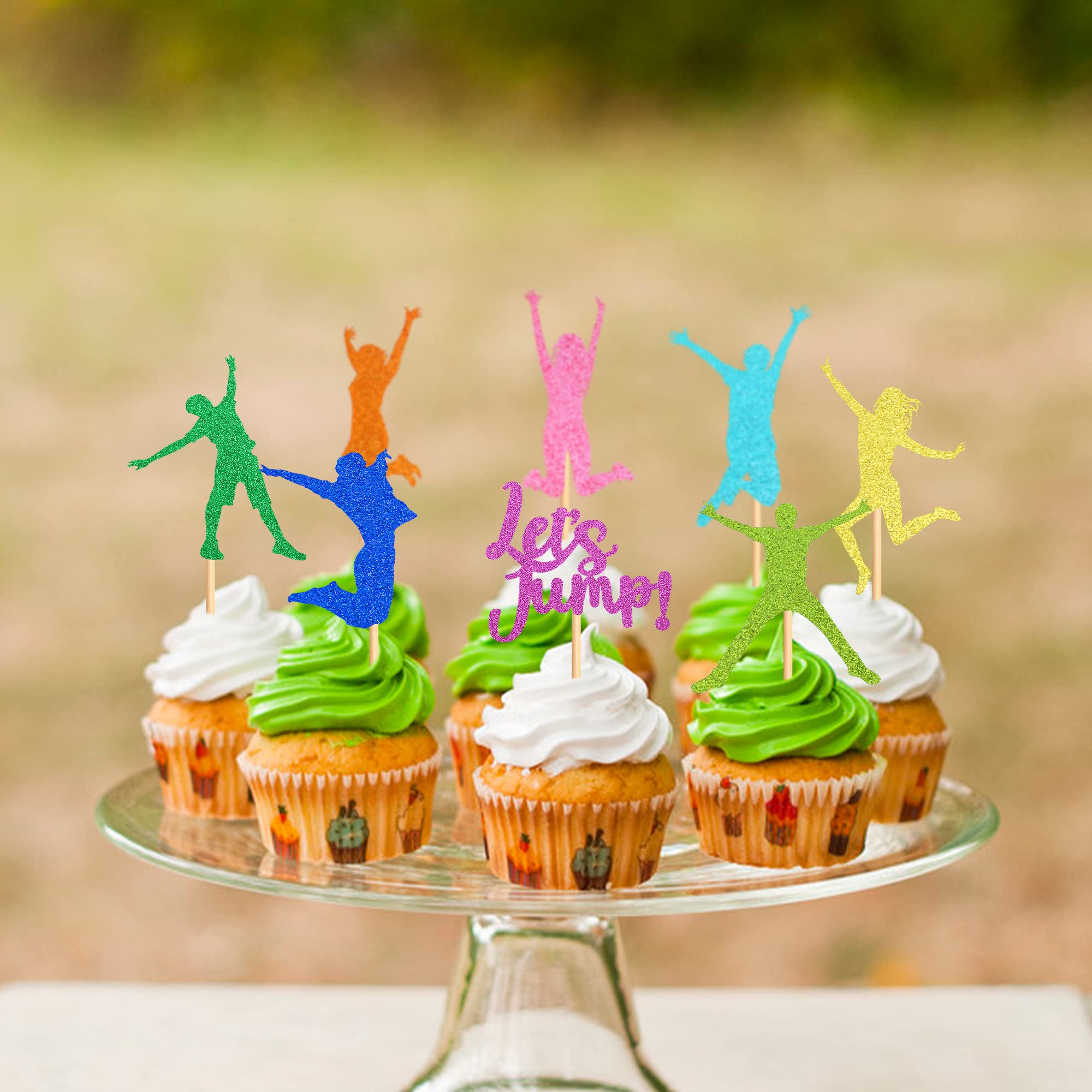 Lot De 24 Décorations De Gâteau De Trampoline Colorées Pour Trampoline