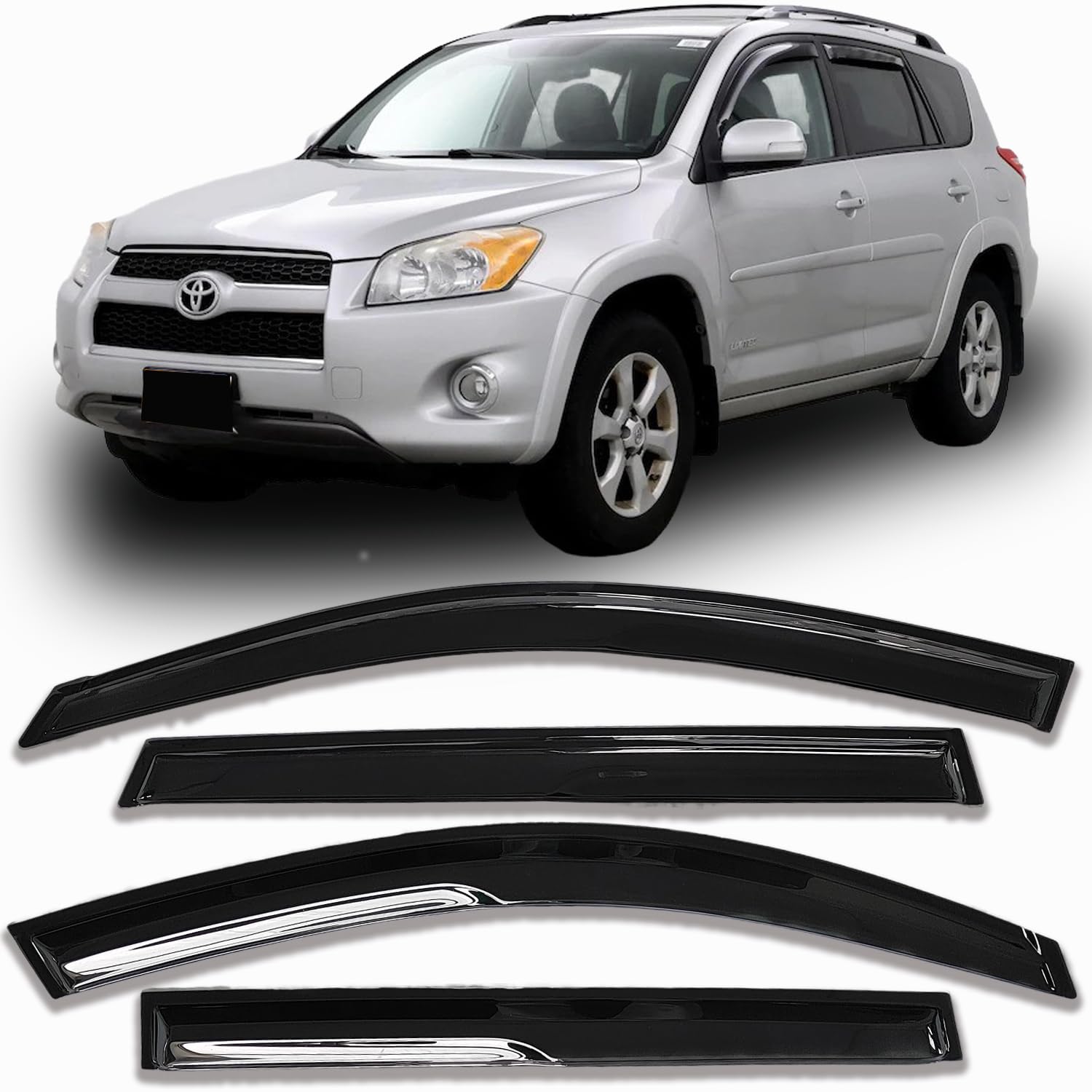 Side Car Window Visors Rain Guards for 2006-2012 Toyota RAV4 XA30 Wind Deflectors Vent Window Shades
