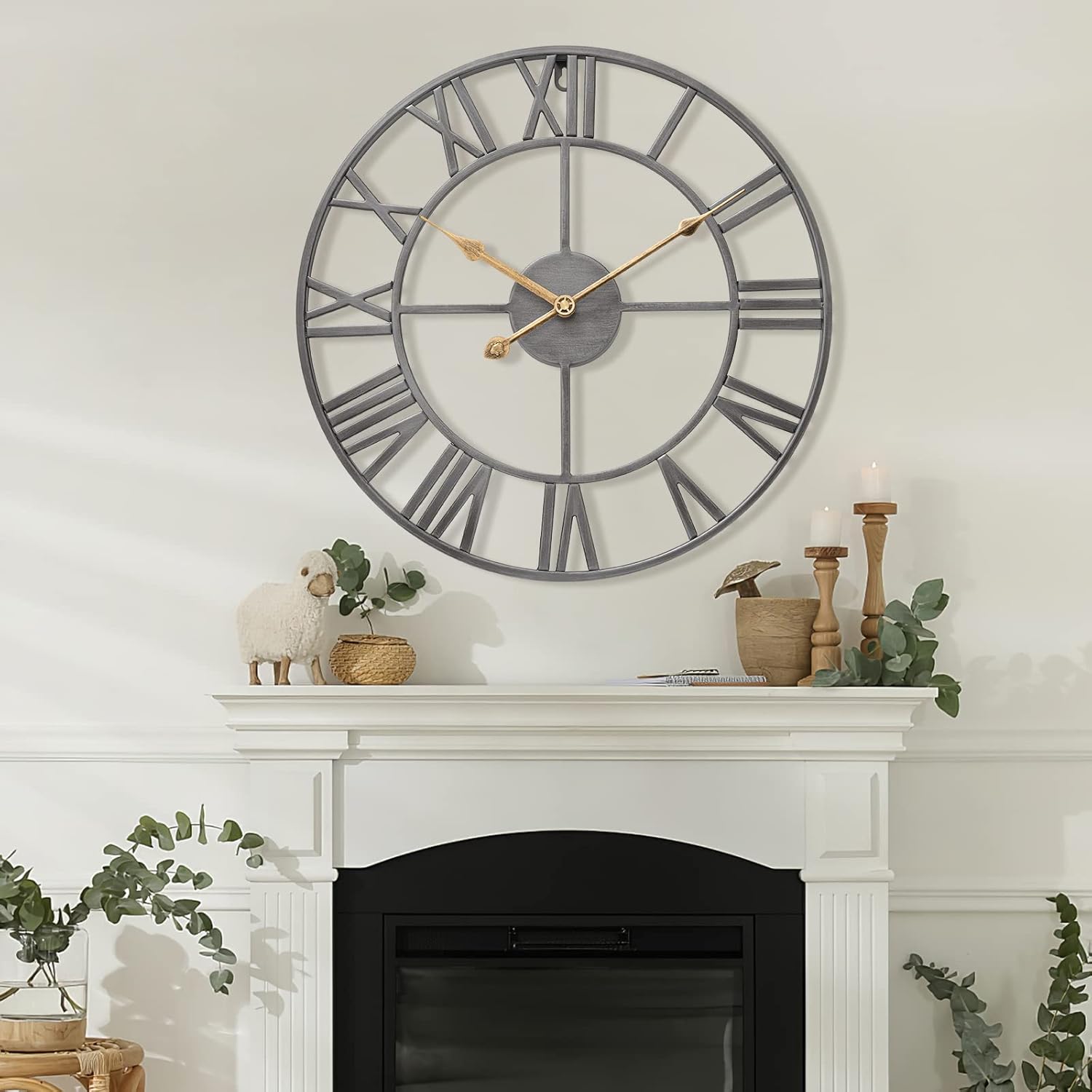 Wall Clocks for Home Decor,Large Wall Clock Oversized with Roman Numeral Style,40cm European